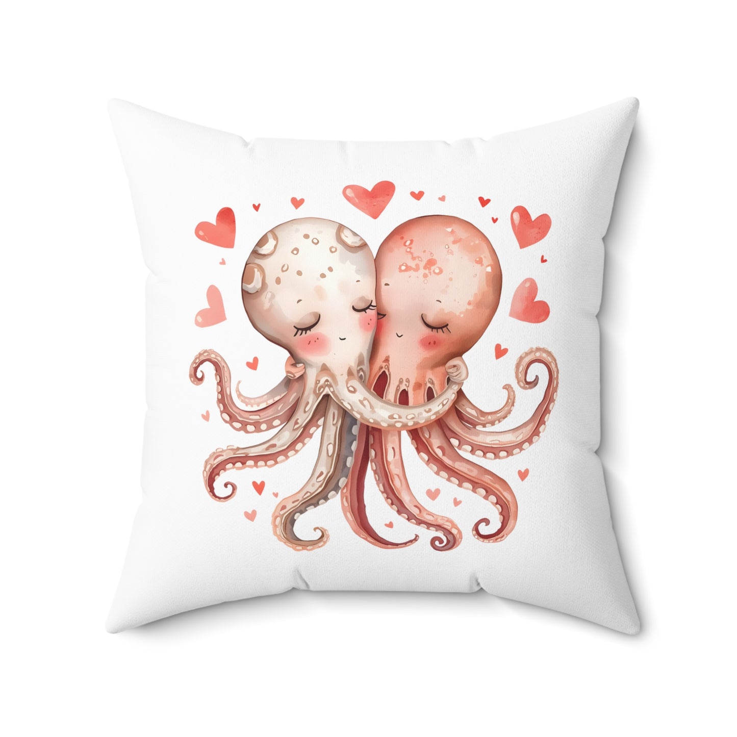 Stuck on You Too Octopus Pillow Cute Love Ocean Home Decor