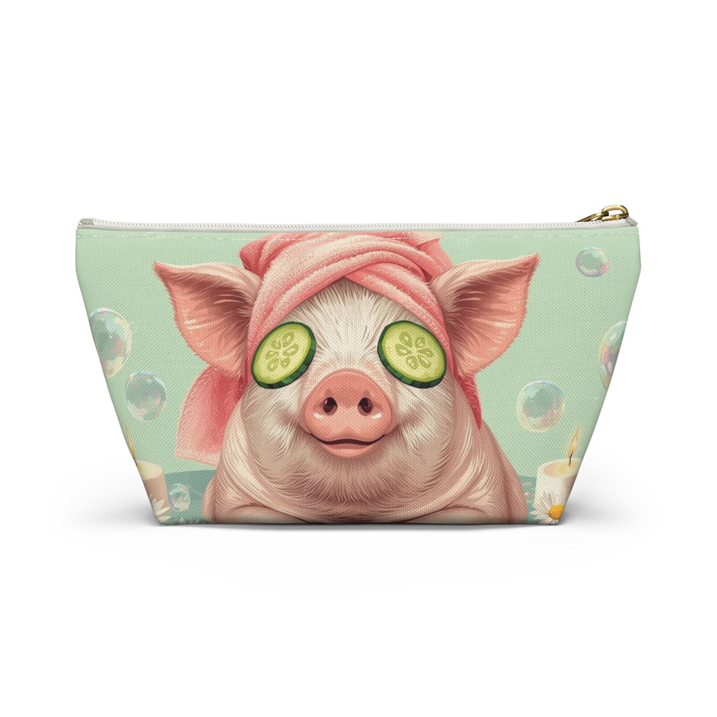 Pig Spa Day Cosmetic Pouch | Cute Makeup Bag