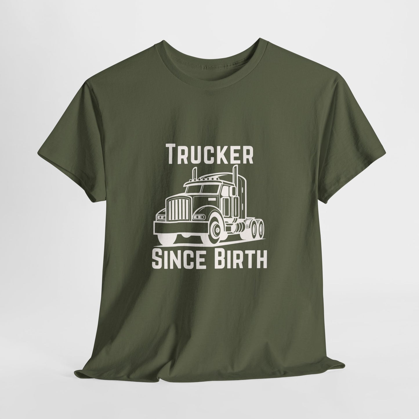 Trucker Since Birth T-Shirt Minimal Truck Driver Graphic Tee for Men