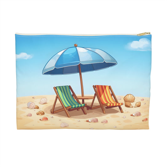 Seaside Escape – Summer Beach Chairs Travel & Passport Pouch