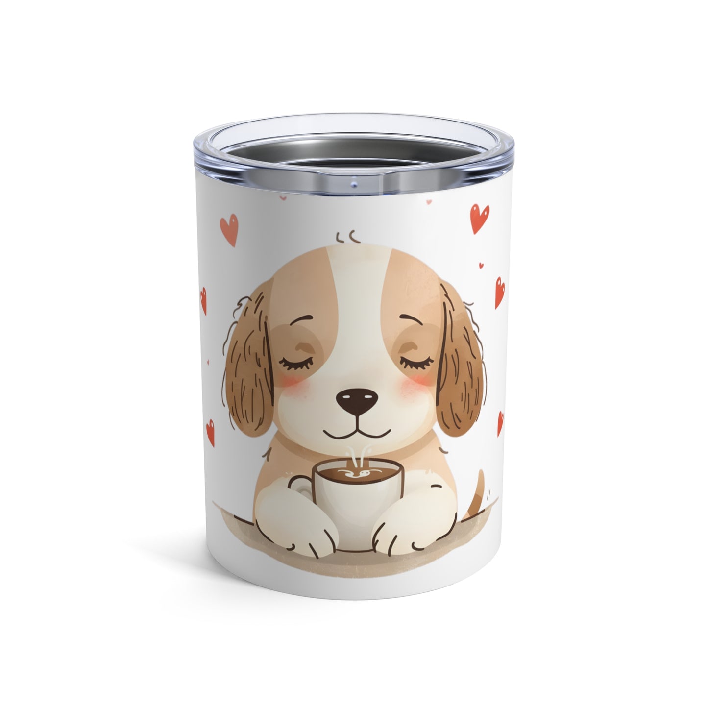 Cute Puppy Coffee Tumbler Gift for Dog Lovers - 10oz Insulated Travel Mug