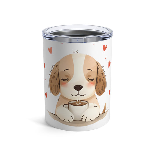 Cute Puppy Coffee Tumbler Gift for Dog Lovers - 10oz Insulated Travel Mug