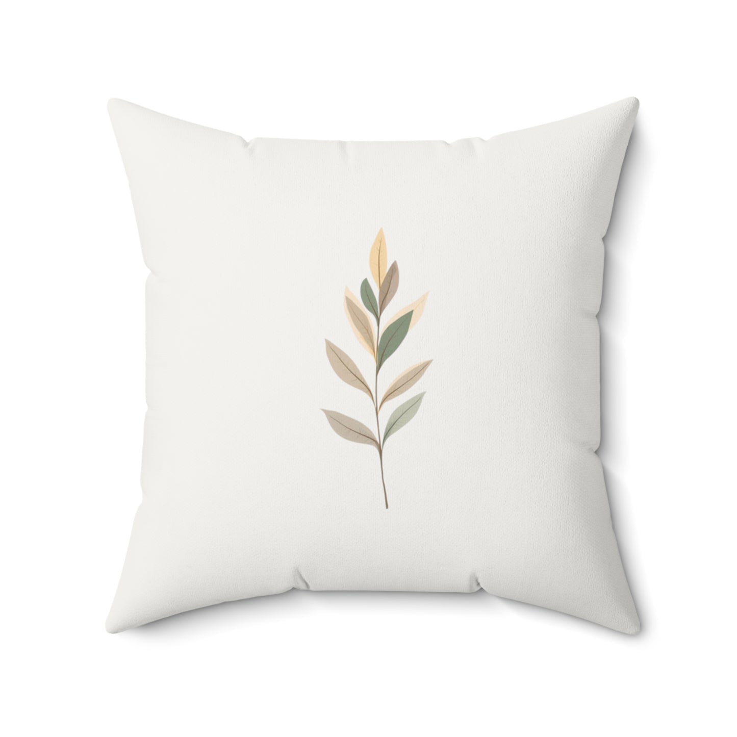 Minimalist Botanical Throw Pillow - Quiet Botanicals No. 9 — Neutral Watercolor Wildflowers Square Throw Pillow