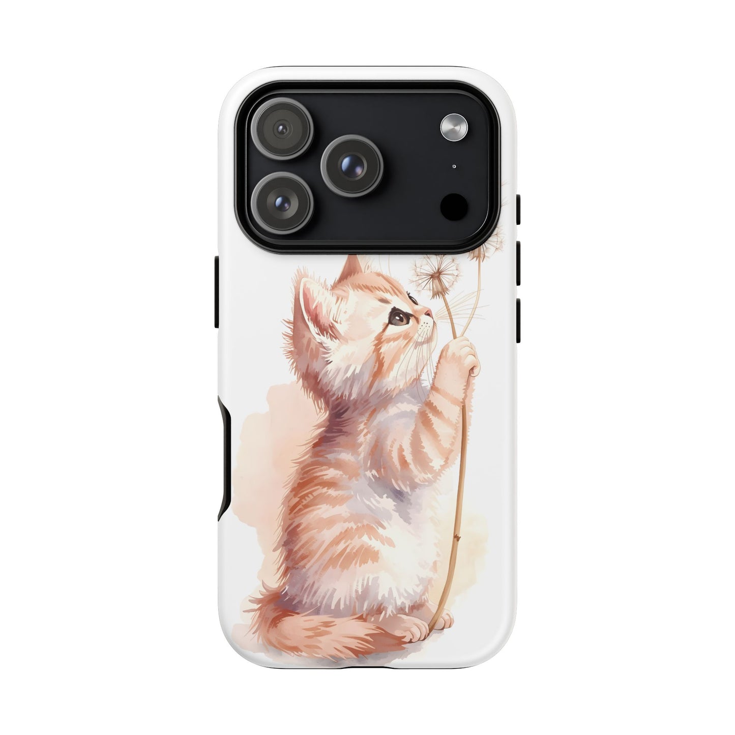 Poetic Kitten with Dandelion Tough Protective iPhone Case