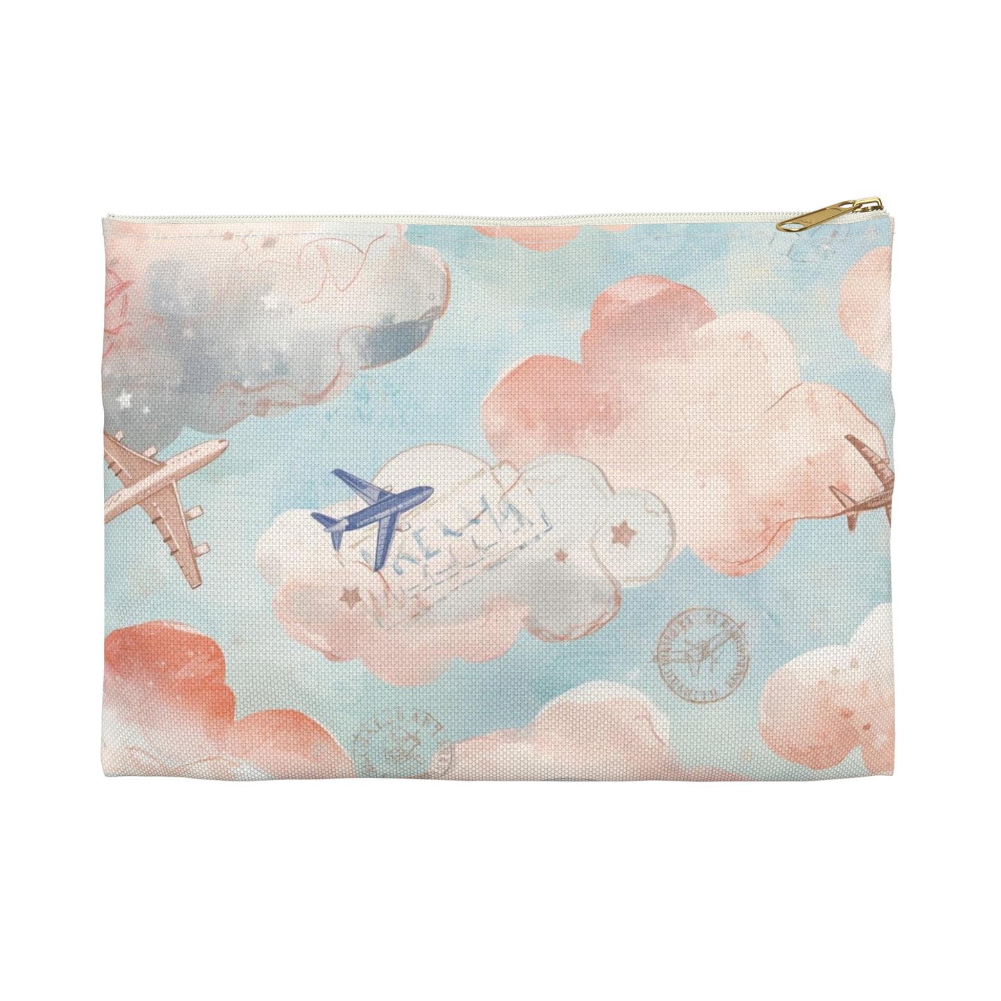 Cloud Nine Soft Pastel Airplane Travel & Passport Pouch