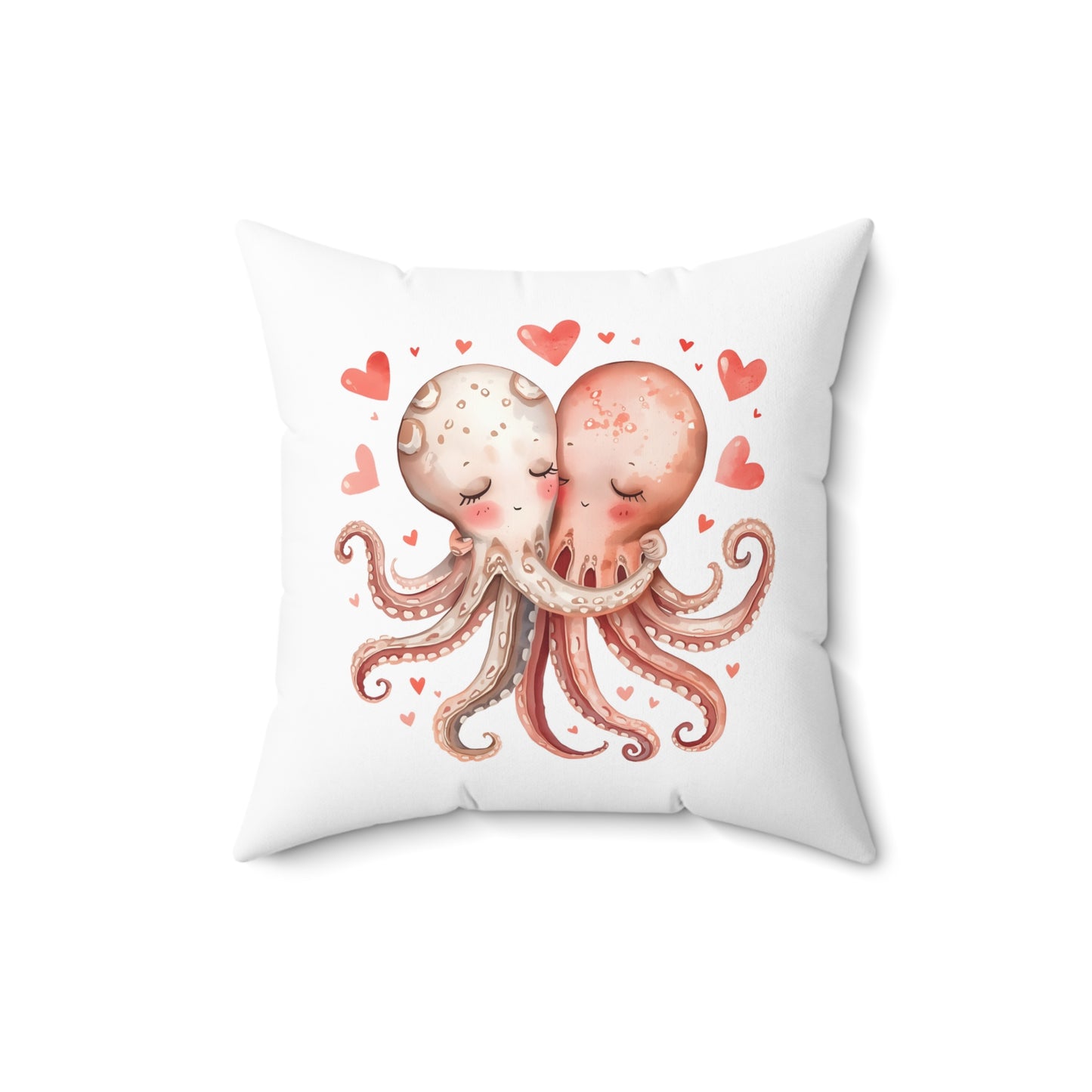 Stuck on You Too Octopus Pillow Cute Love Ocean Home Decor