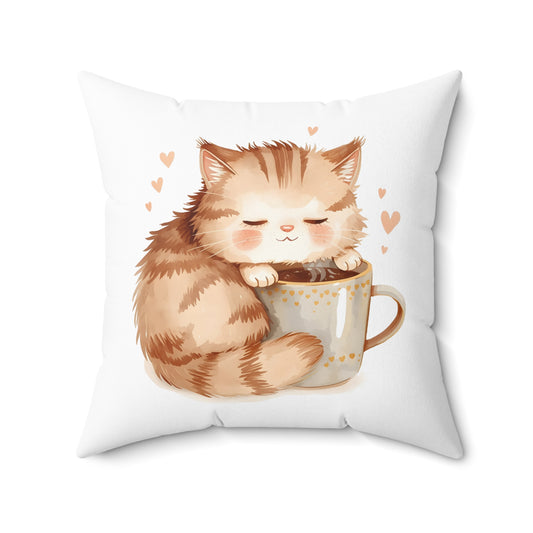 Sleepy Cat Cozy Pillow Cute Cat Home Decor Cushion