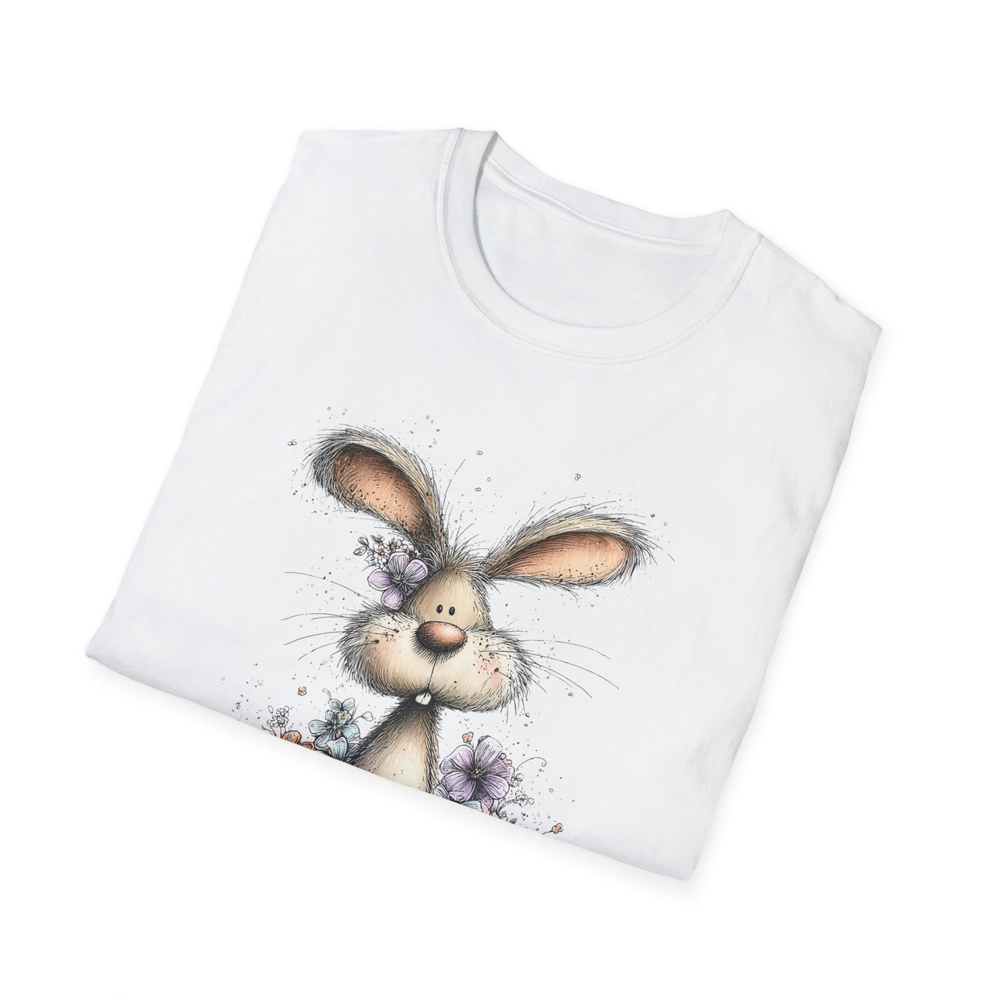 Cute Spring Easter Bunny T-Shirt – Soft Playful Illustration