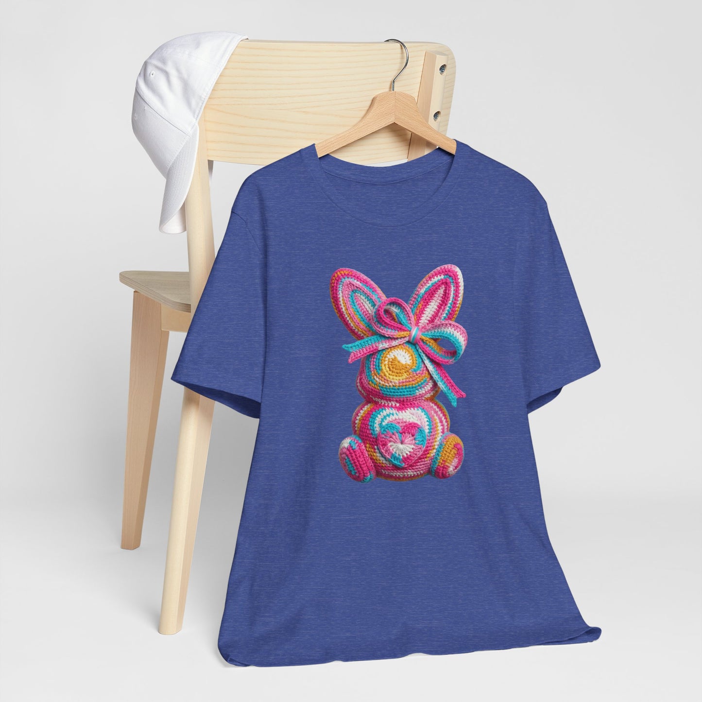 Crochet Easter Bunny with Heart Detail Spring Design T-shirt