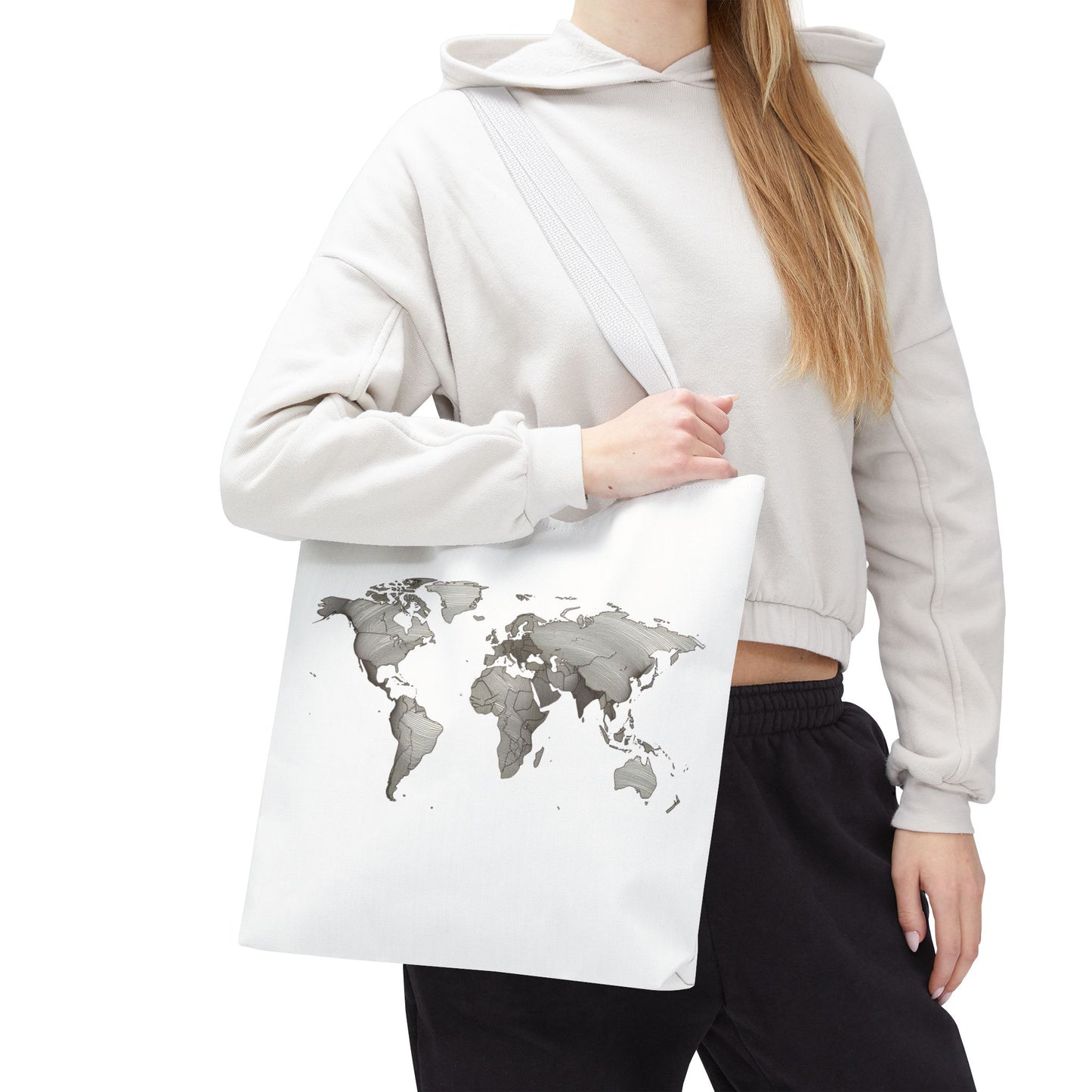 Vintage World Map Minimal Travel Aesthetic Cotton Canvas Tote Bag