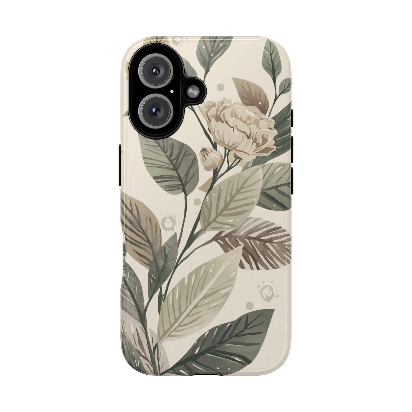 Muted Botanical Leaves Tough Protective iPhone Case