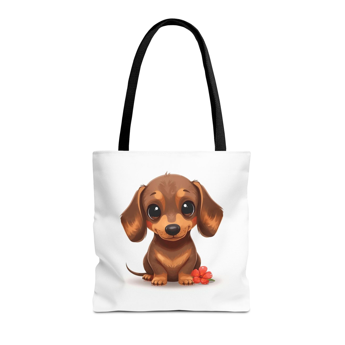 Charming Dachshund Cute Sausage Dog Illustration Cotton Canvas Tote Bag