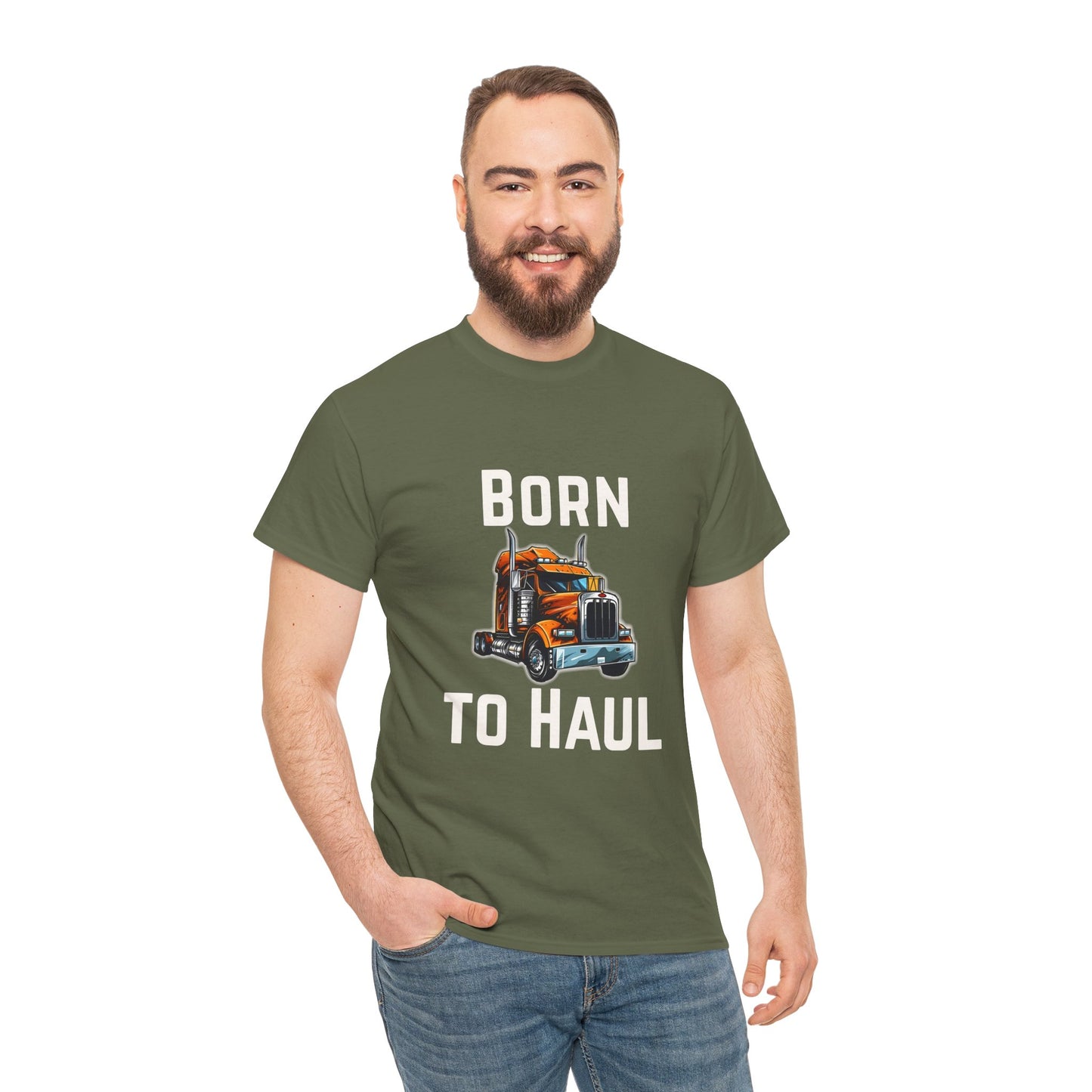 Born to Haul Trucker T-Shirt Truck Driver Graphic Tee for Men & Road Lovers