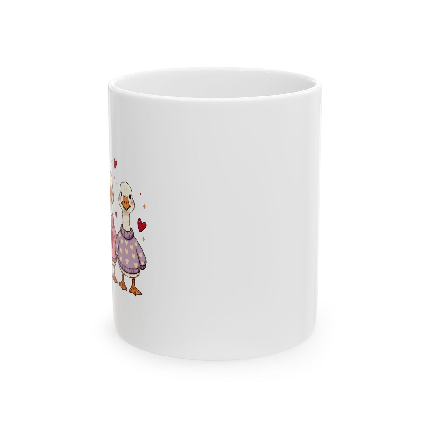 Love is in the Flock Ceramic Mug - Vibrant Colorful Animal Coffee Cup (11oz & 15oz)