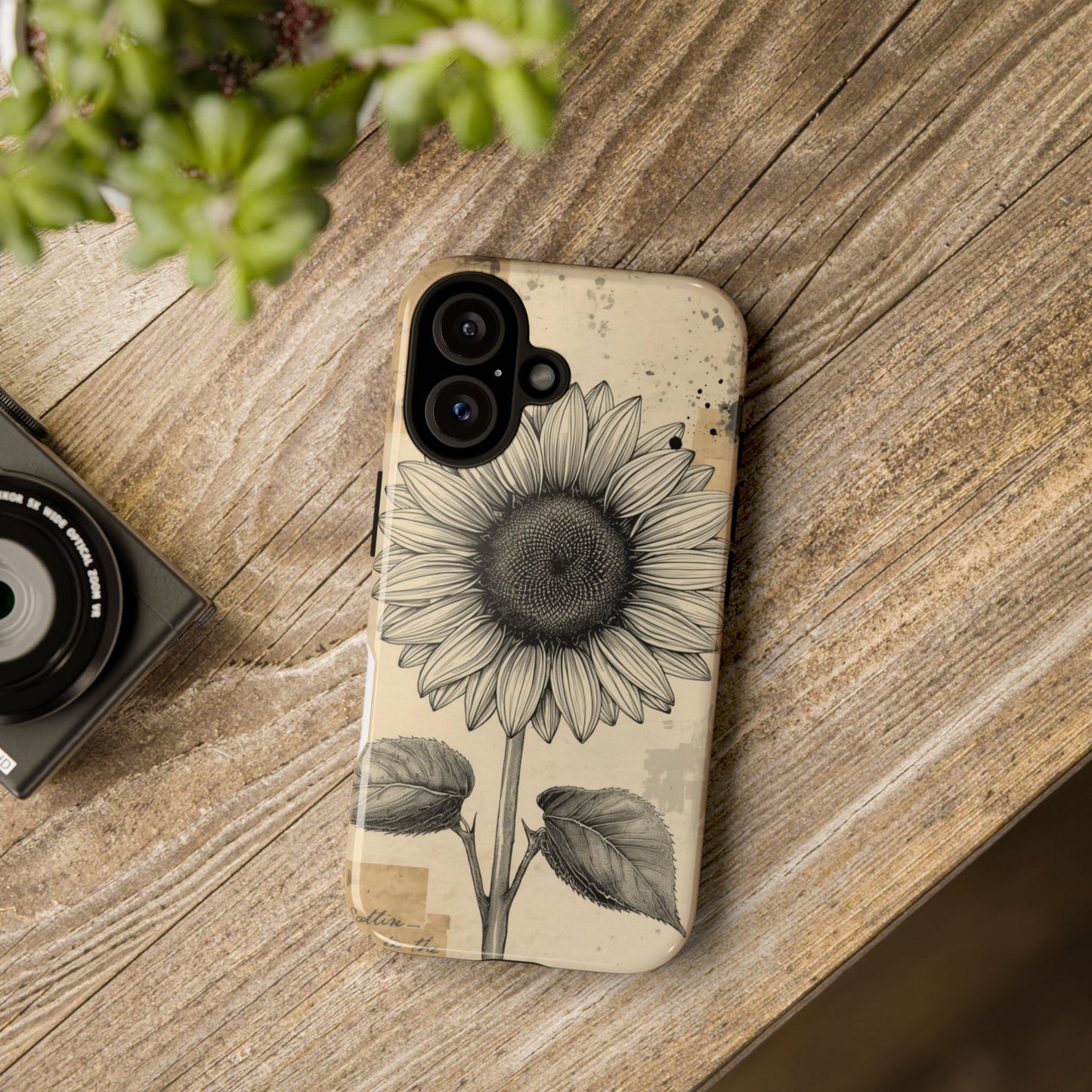 Vintage Sunflower Illustration Tough Protective iPhone Case