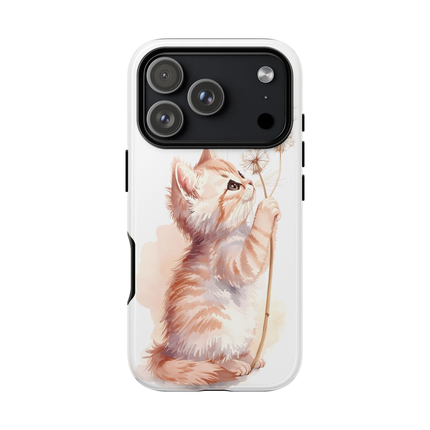 Poetic Kitten with Dandelion Tough Protective iPhone Case