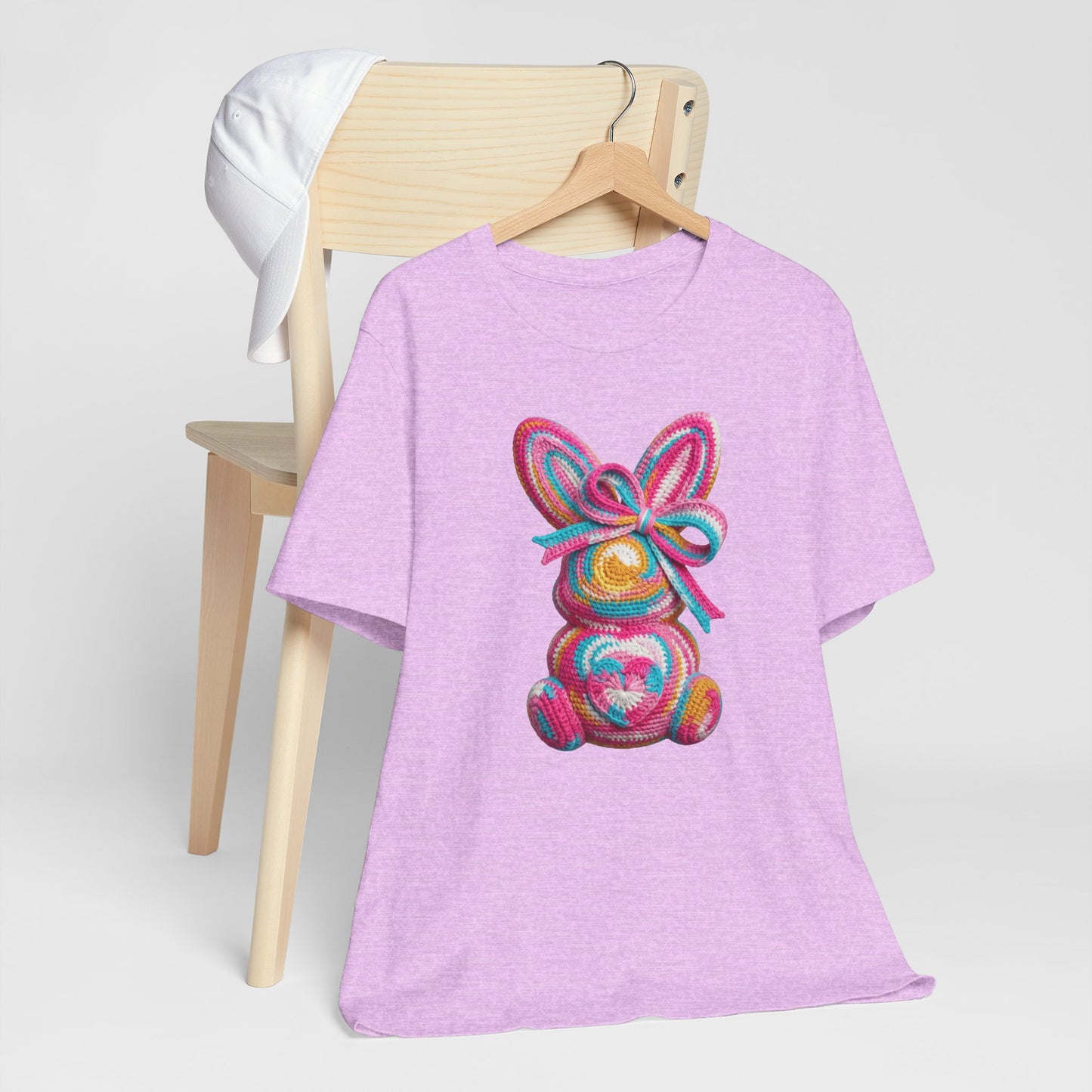 Crochet Easter Bunny with Heart Detail Spring Design T-shirt