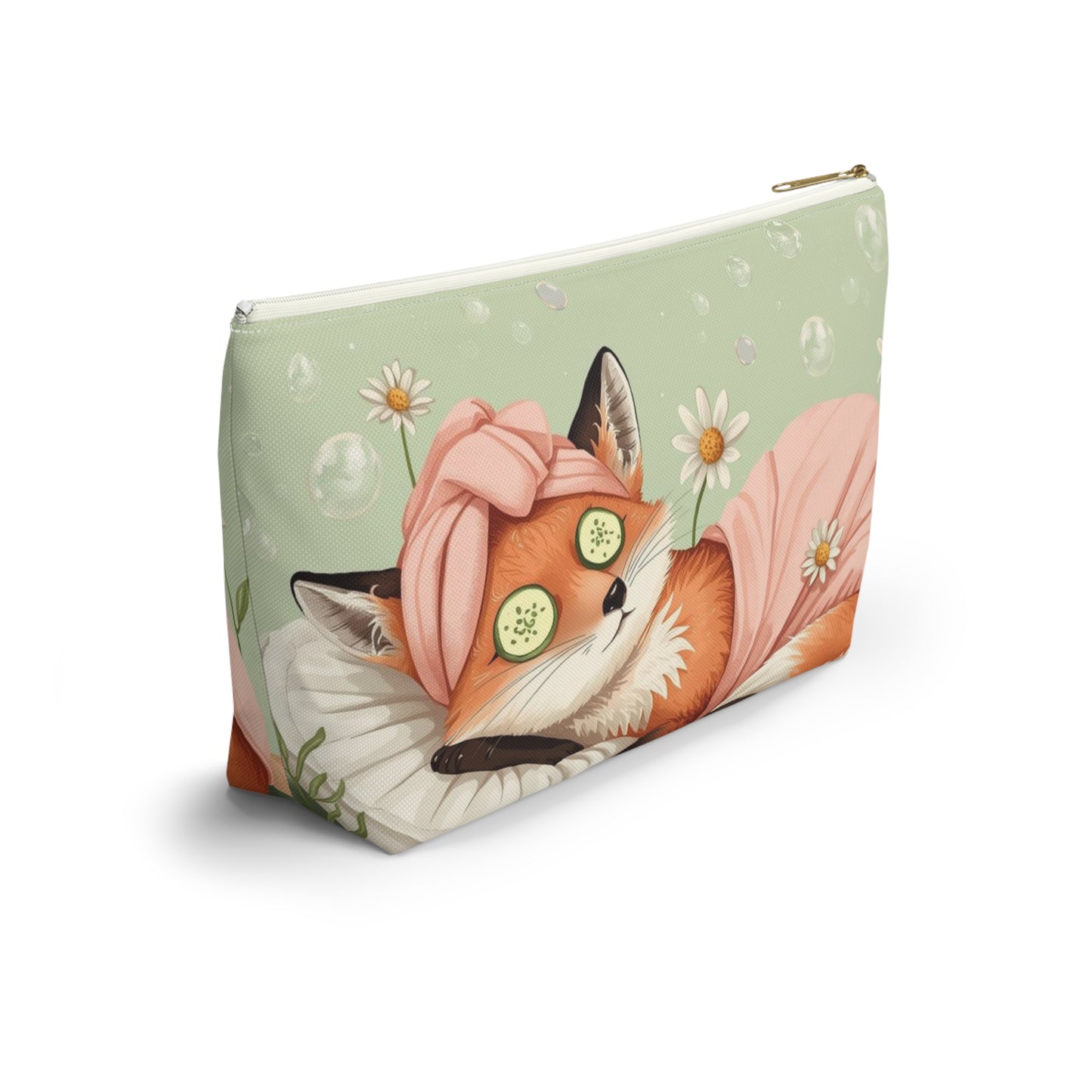 Fox Spa Day Cosmetic Pouch | Cute Makeup Bag