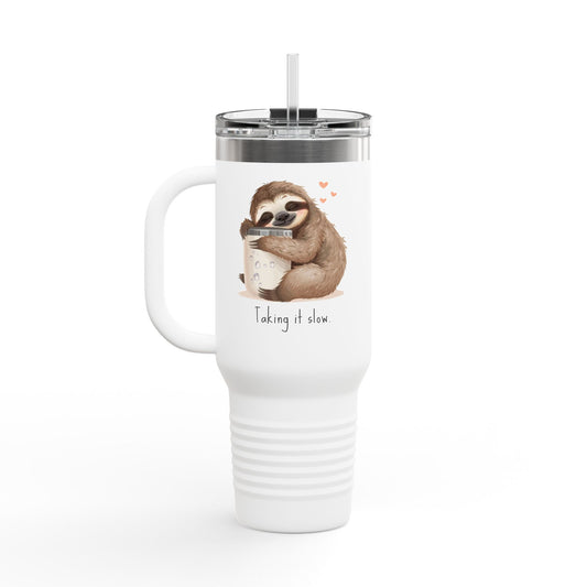 Taking It Slow Self Care Motivational Quote - 40oz Insulated Travel Mug