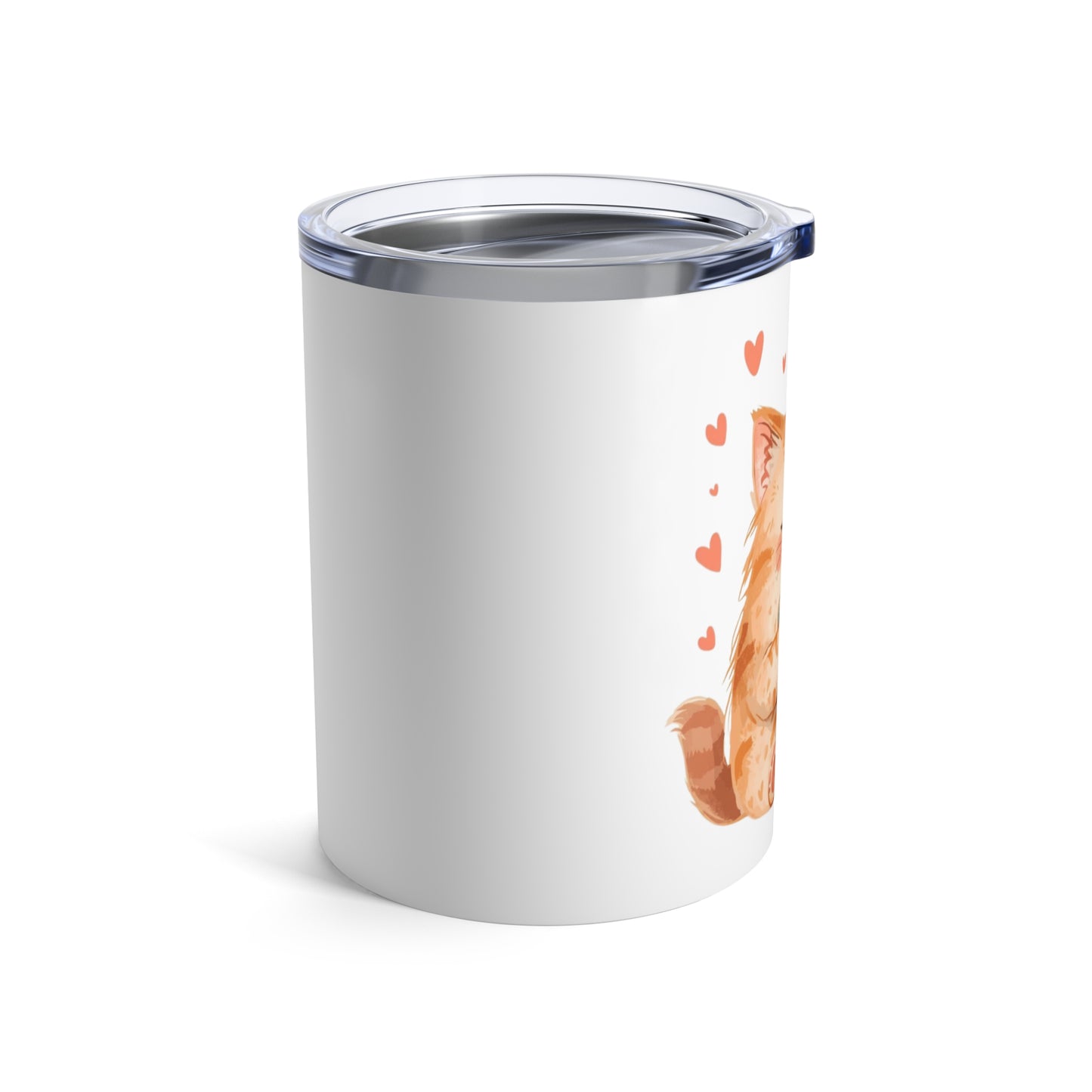 Romantic Cat Coffee Tumbler - Valentine’s Gift for Cat Lovers - 10oz Insulated Travel Mug