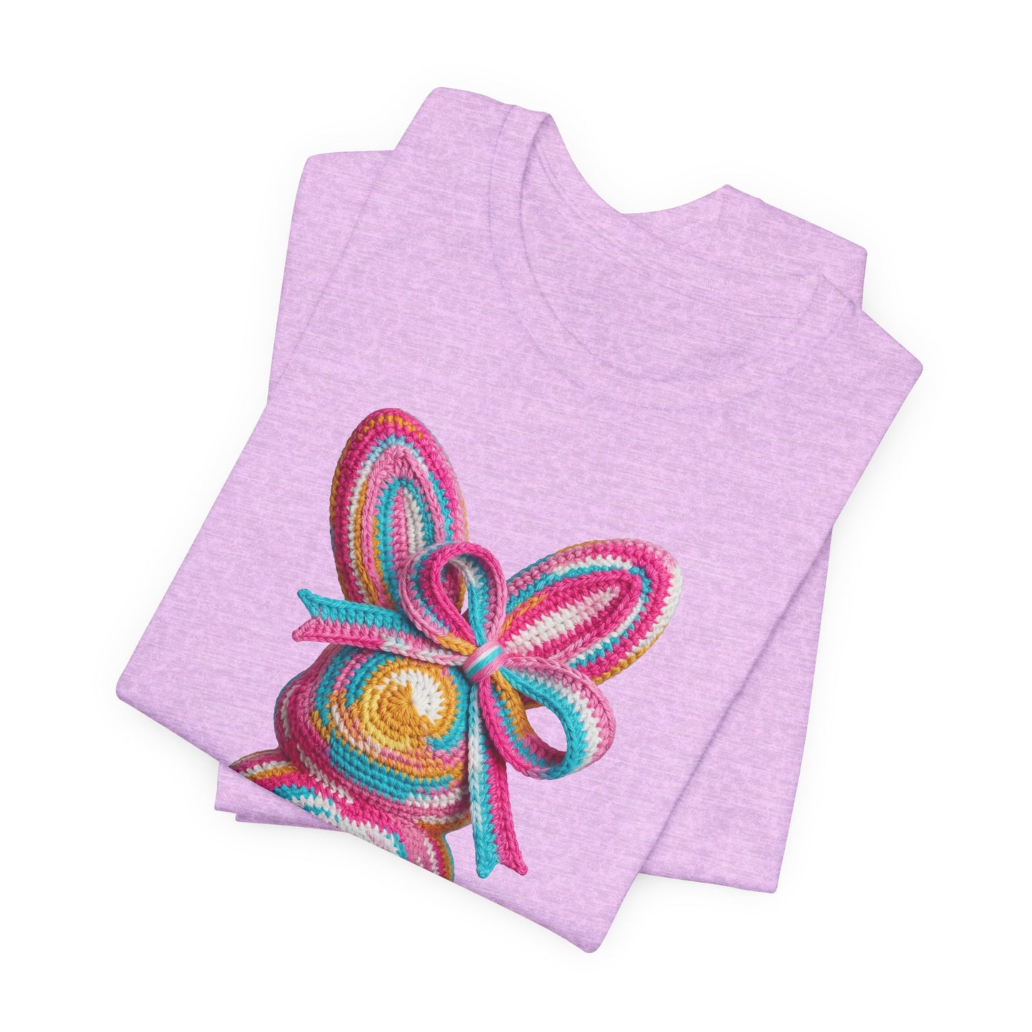 Crochet Easter Bunny with Heart Detail Spring Design T-shirt