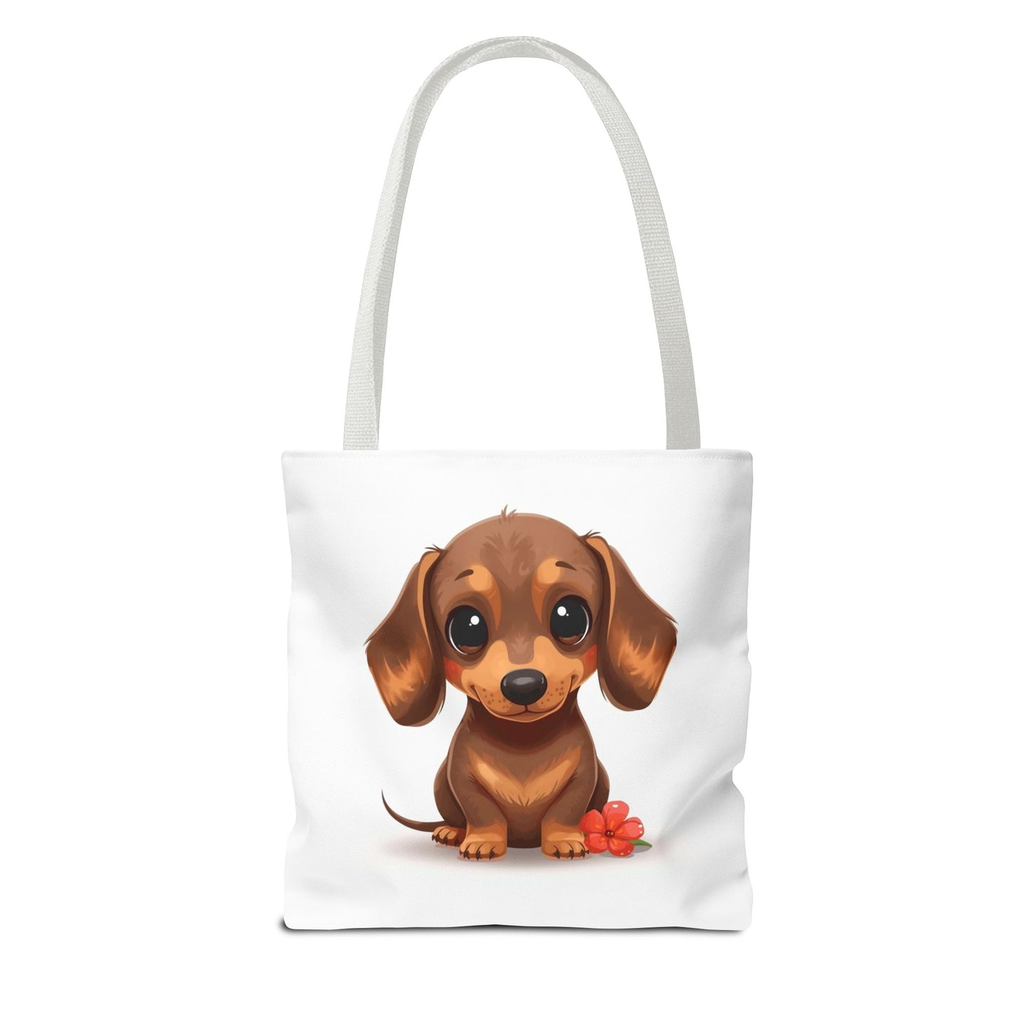 Charming Dachshund Cute Sausage Dog Illustration Cotton Canvas Tote Bag