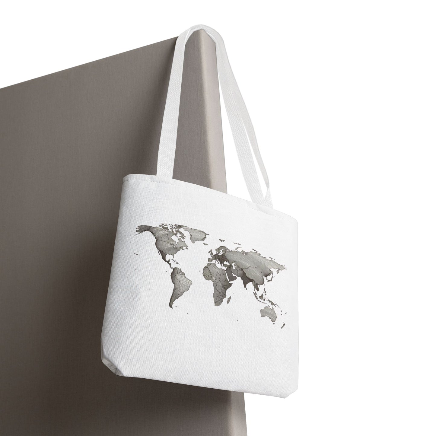 Vintage World Map Minimal Travel Aesthetic Cotton Canvas Tote Bag
