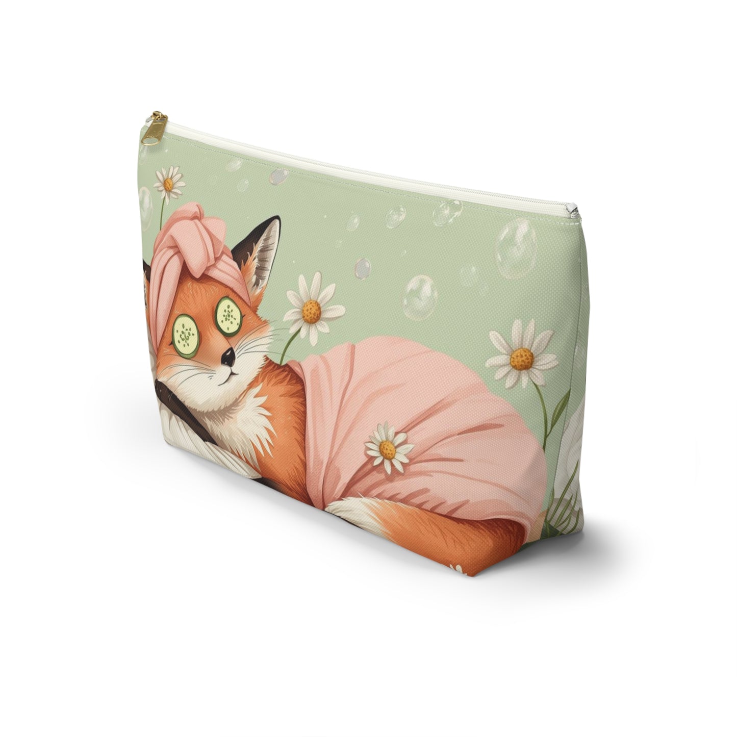 Fox Spa Day Cosmetic Pouch | Cute Makeup Bag