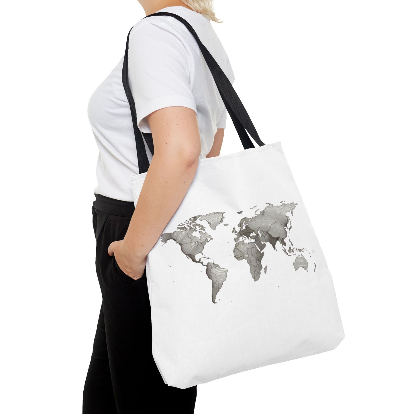 Vintage World Map Minimal Travel Aesthetic Cotton Canvas Tote Bag