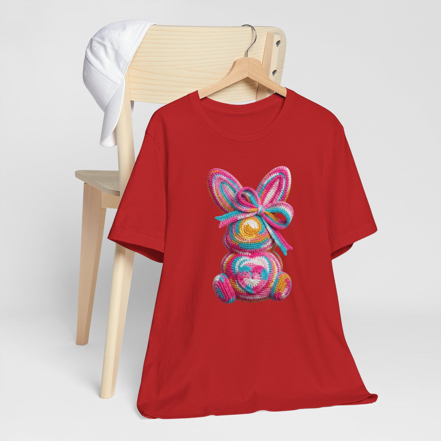 Crochet Easter Bunny with Heart Detail Spring Design T-shirt