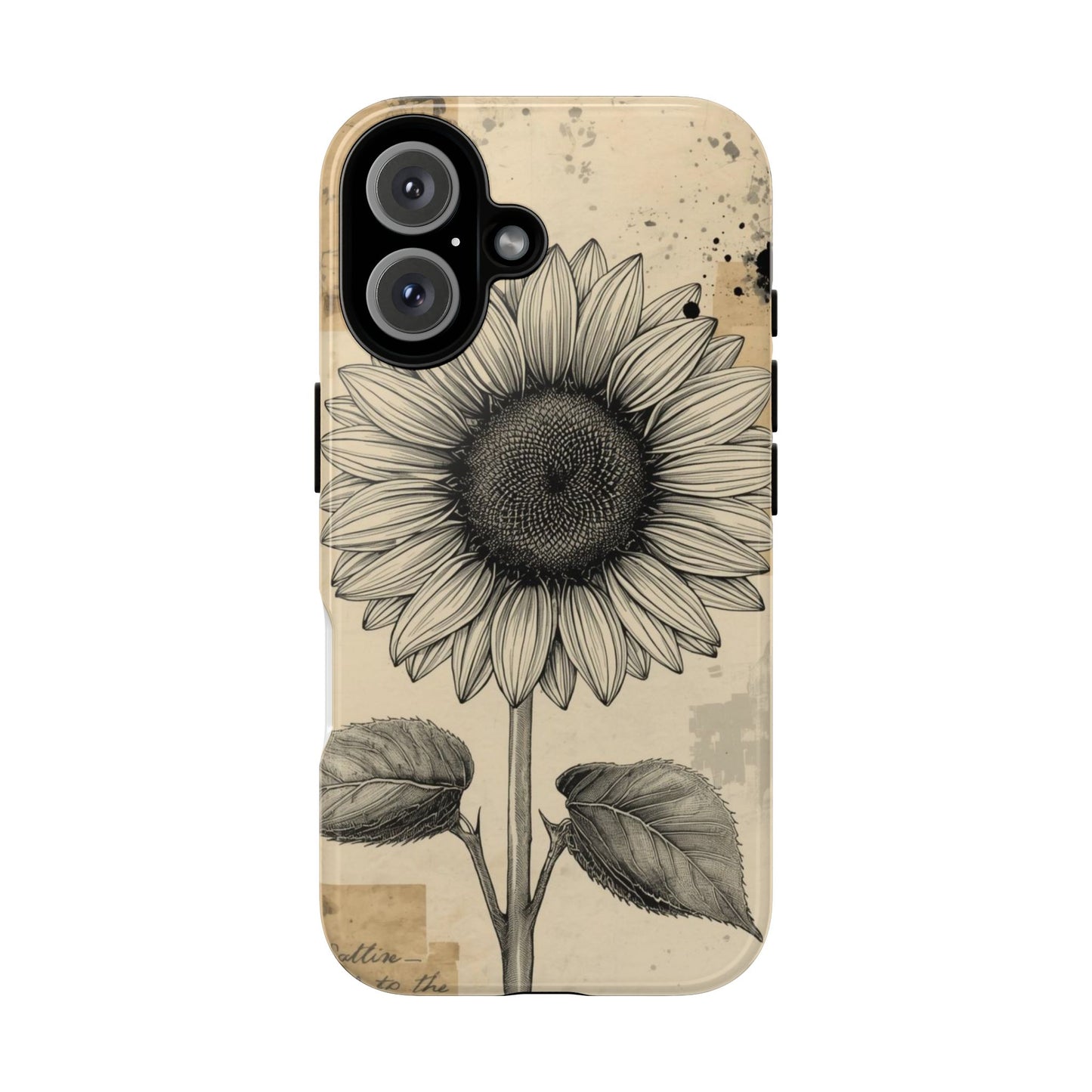 Vintage Sunflower Illustration Tough Protective iPhone Case
