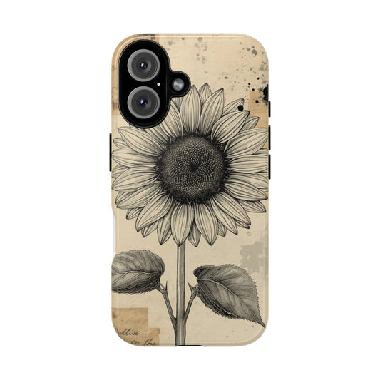 Vintage Sunflower Illustration Tough Protective iPhone Case