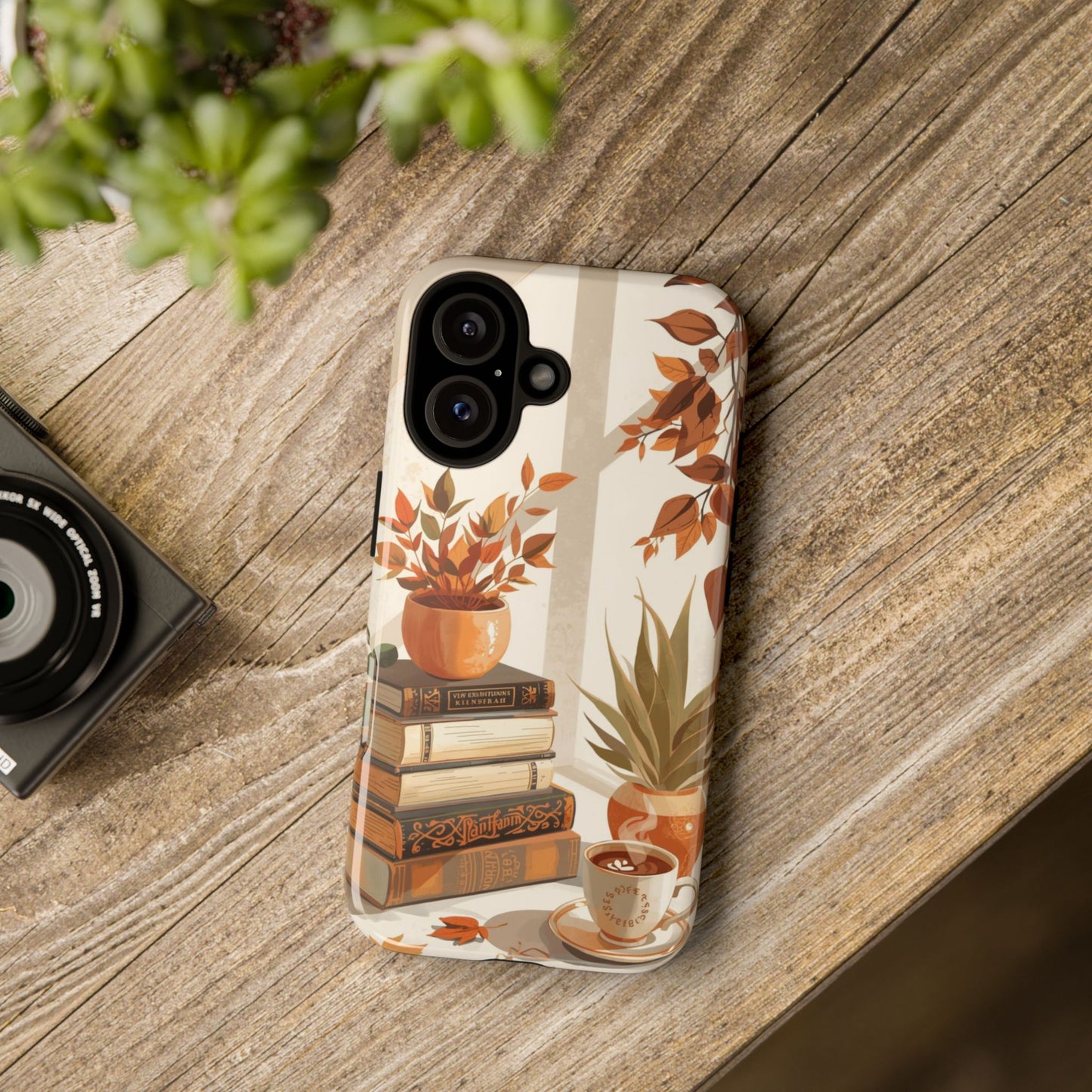 Cozy Books, Plants & Coffee Tough Protective iPhone Case