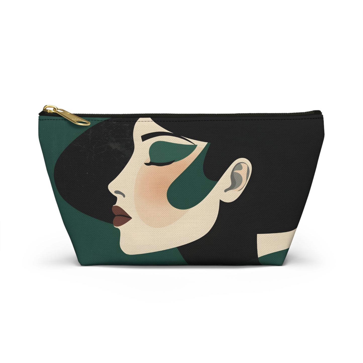 Emerald Profile Modern Silhouette Makeup Bag | Cosmetic Pouch