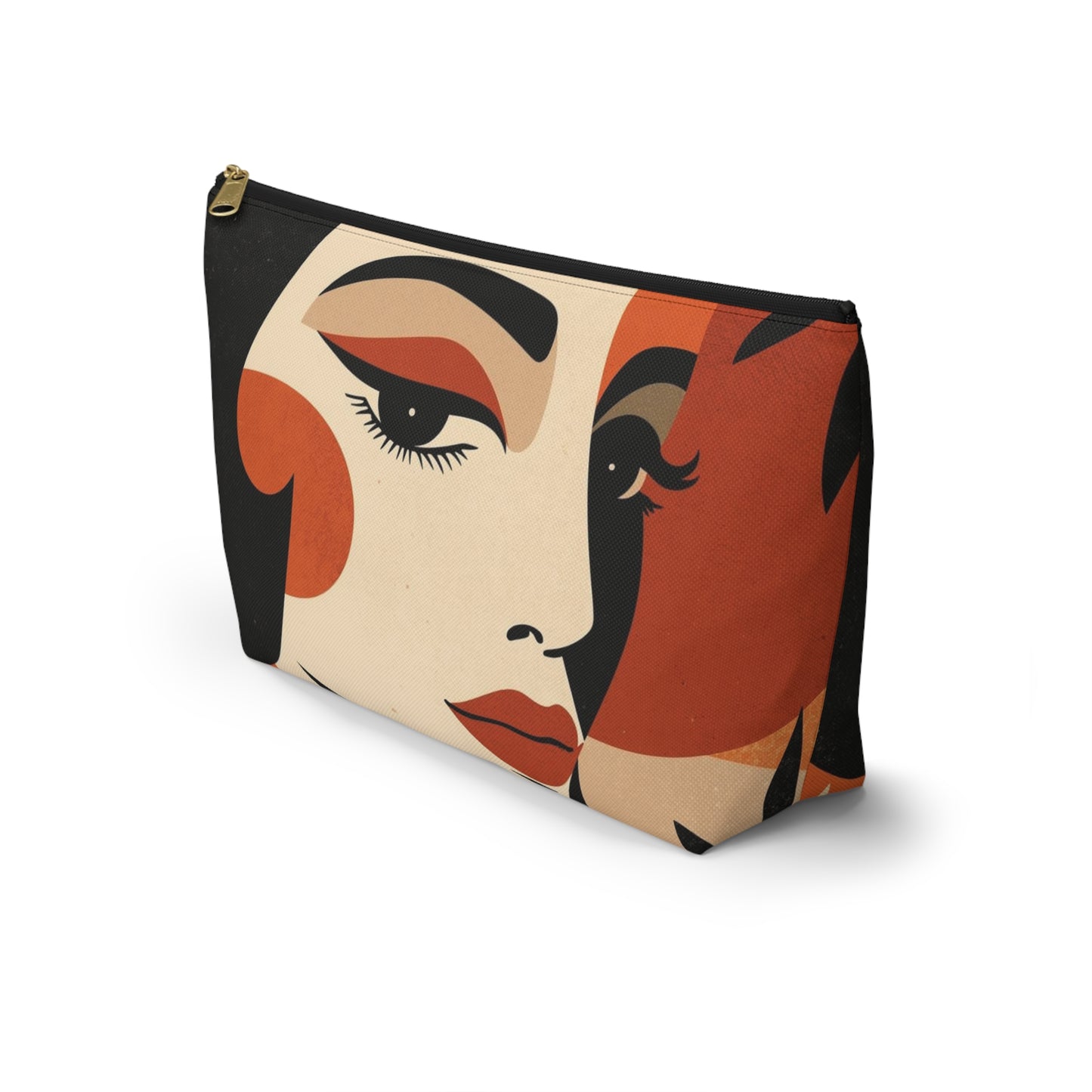 Crimson Muse Modern Abstract Makeup Bag | Cosmetic Pouch