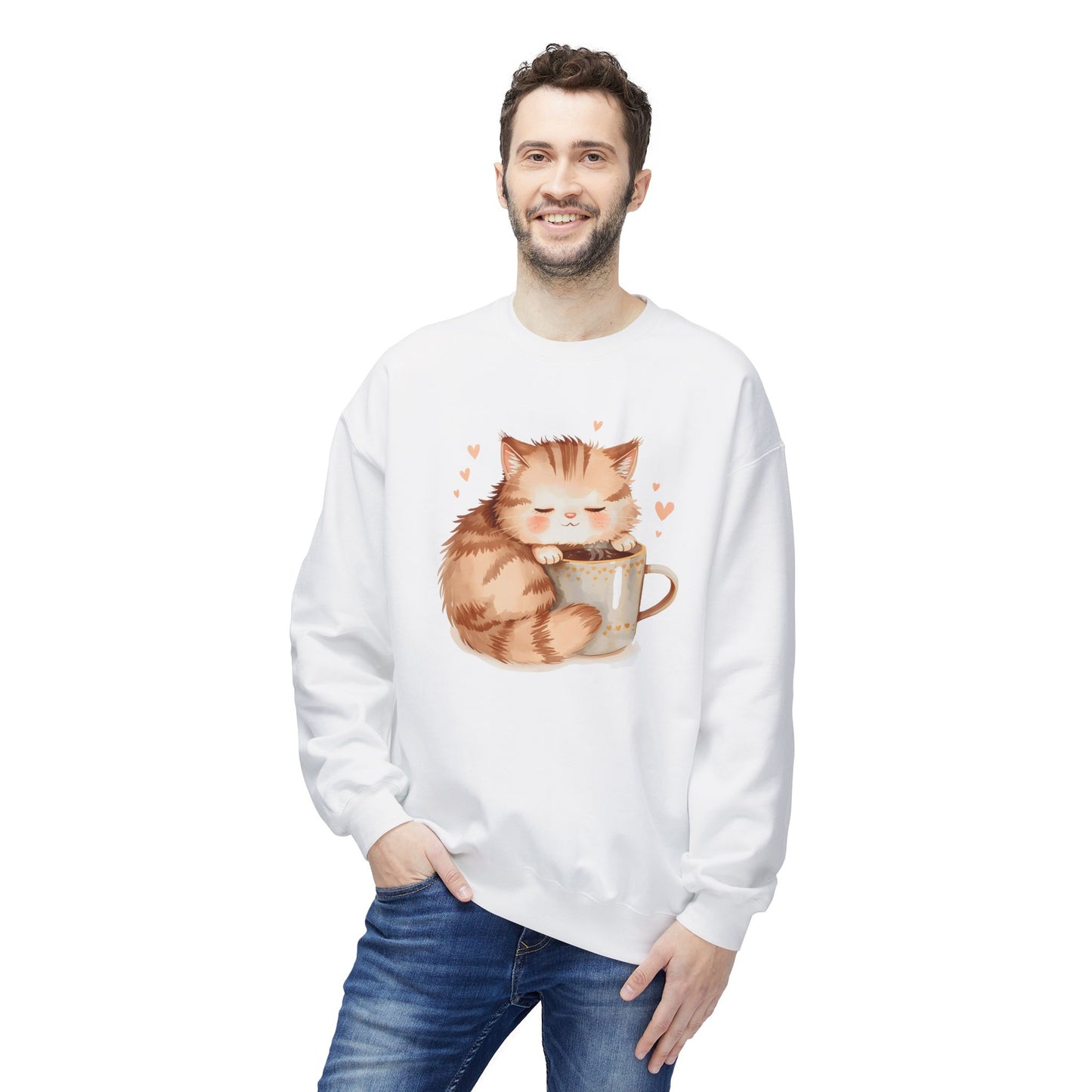 Sleepy Cat Cozy Sweatshirt Cute Cat Lover Pullover