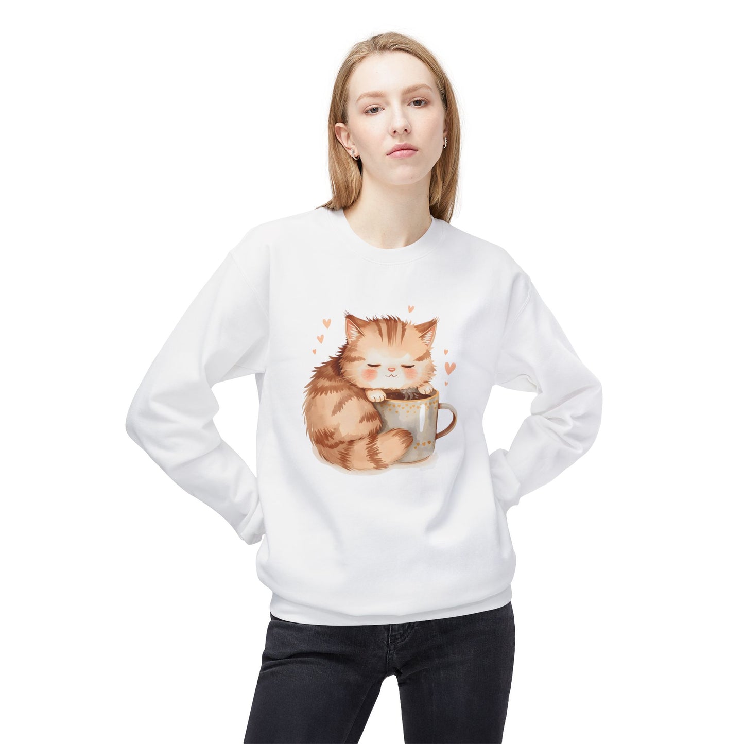 Sleepy Cat Cozy Sweatshirt Cute Cat Lover Pullover
