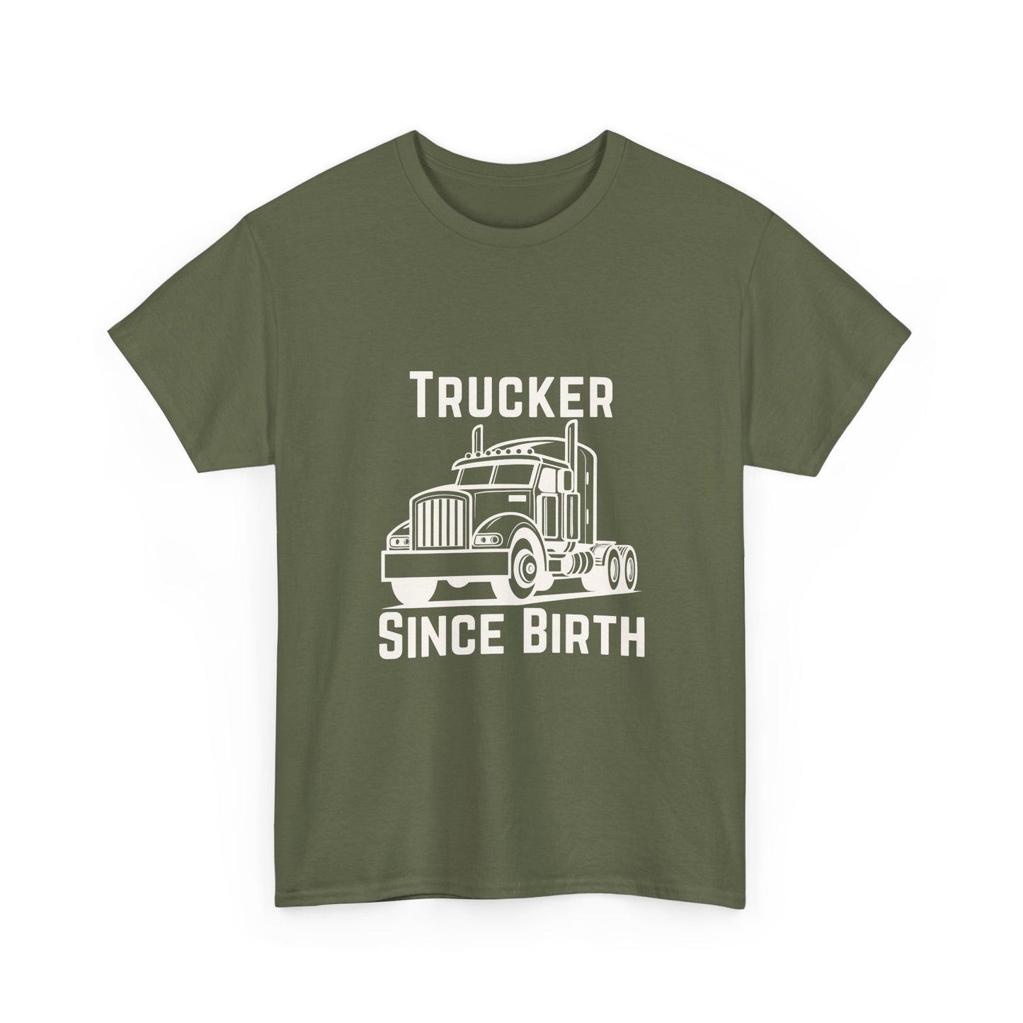 Trucker Since Birth T-Shirt Minimal Truck Driver Graphic Tee for Men