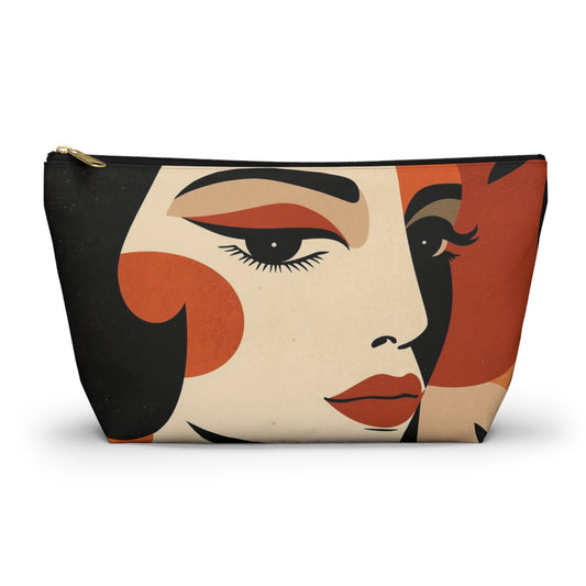 Crimson Muse Modern Abstract Makeup Bag | Cosmetic Pouch