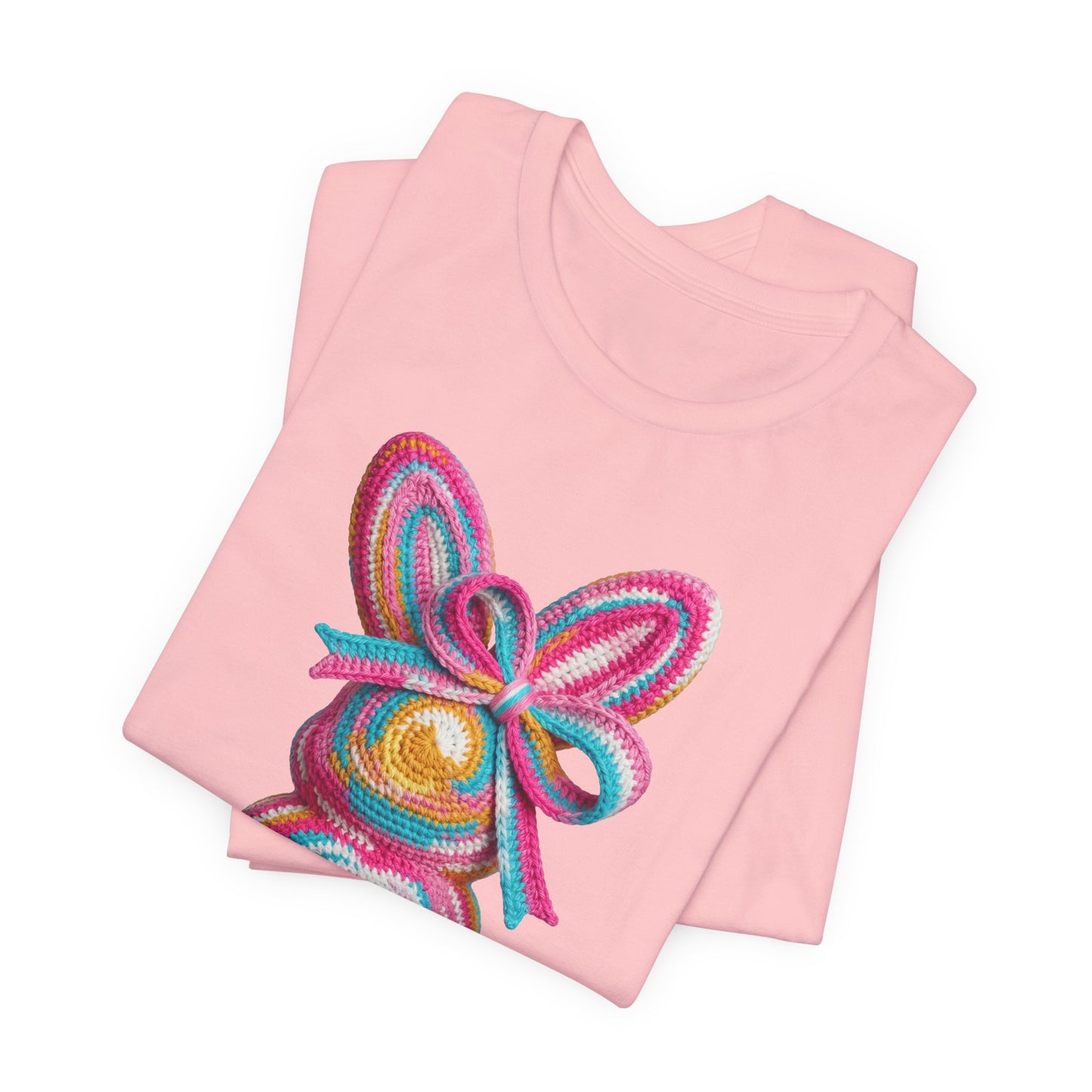 Crochet Easter Bunny with Heart Detail Spring Design T-shirt