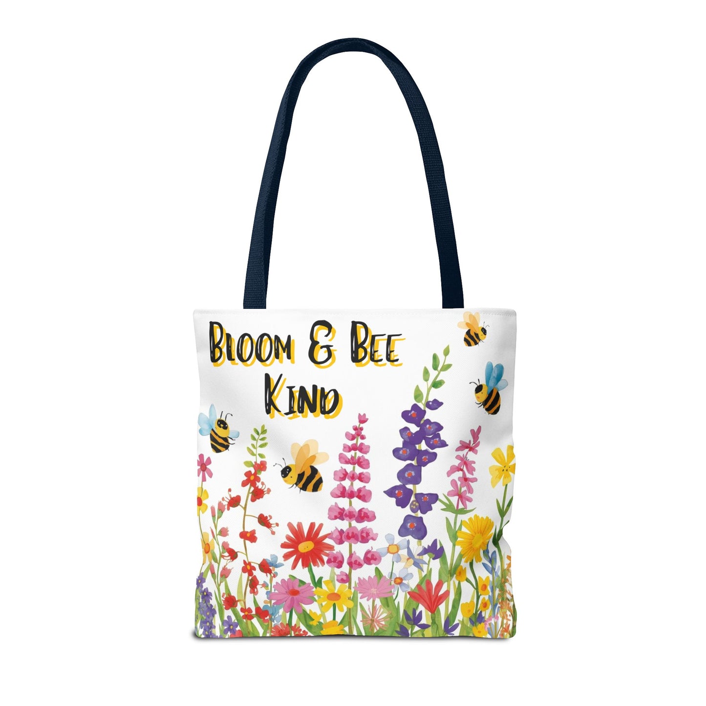Bloom & Bee Kind Floral Bee Illustration Cotton Canvas Tote Bag