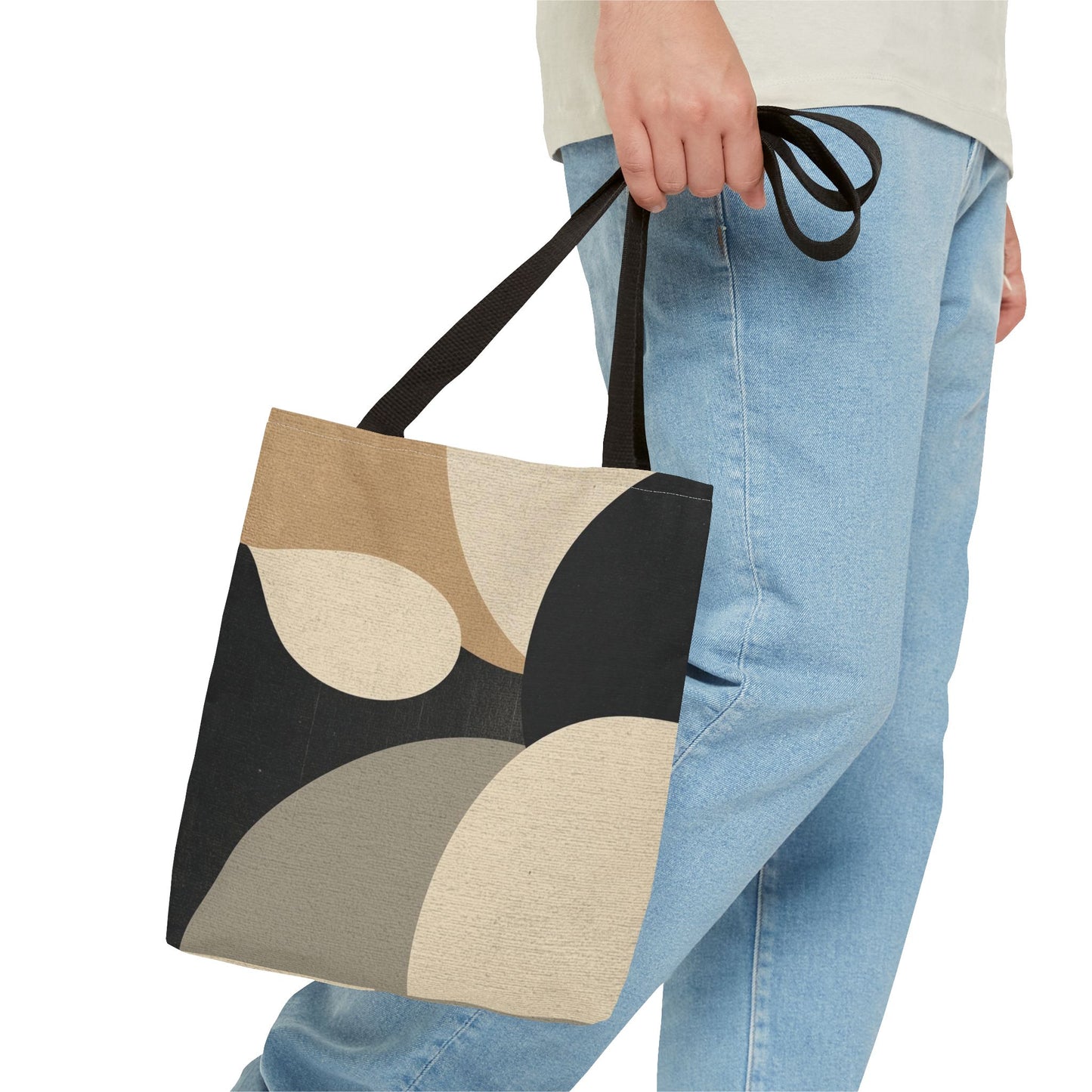 Neutral Modern Abstract Design Cotton Canvas Tote Bag