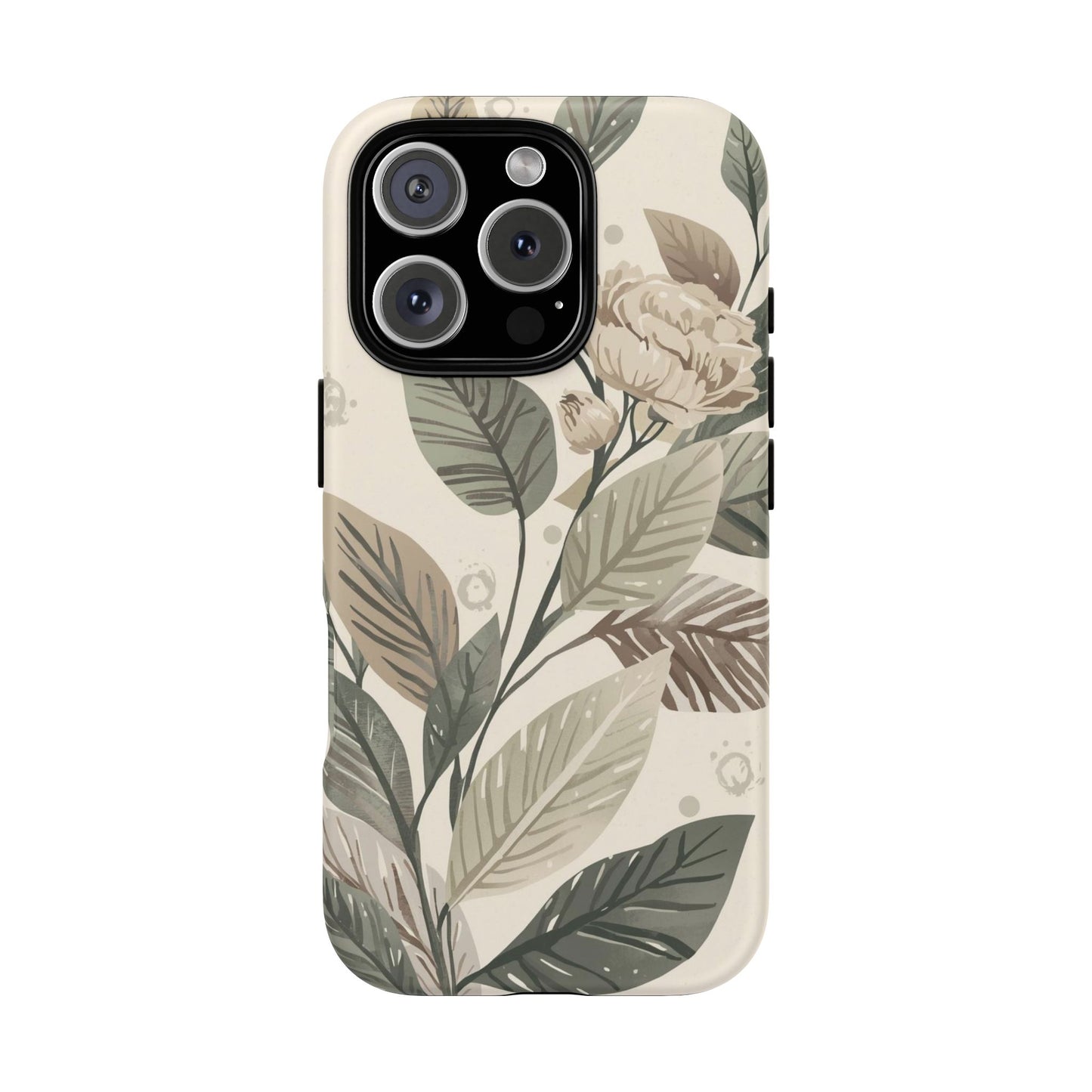 Muted Botanical Leaves Tough Protective iPhone Case