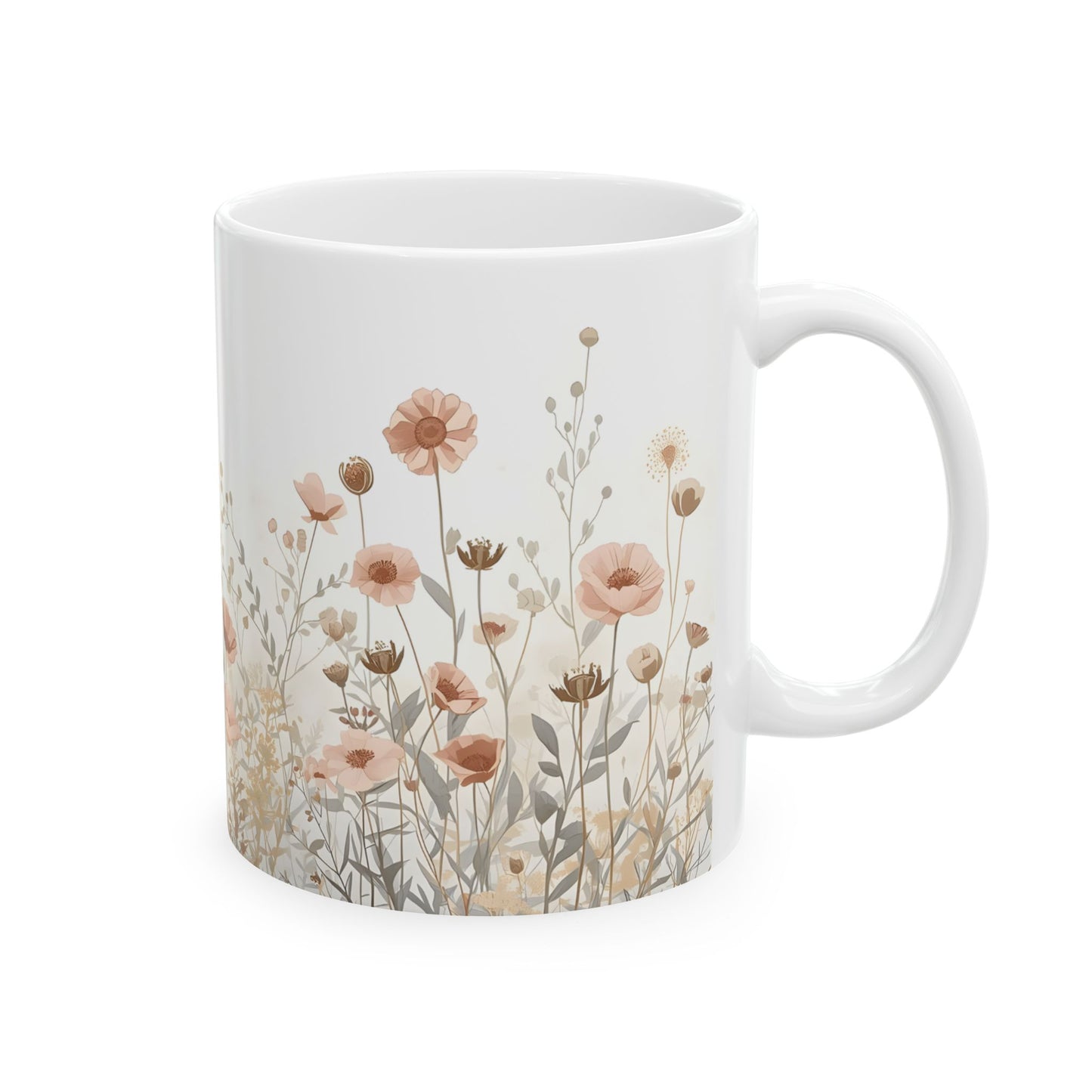 Quiet Botanicals Wildflower Ceramic Mug Coffee Cup (11oz, 15oz)