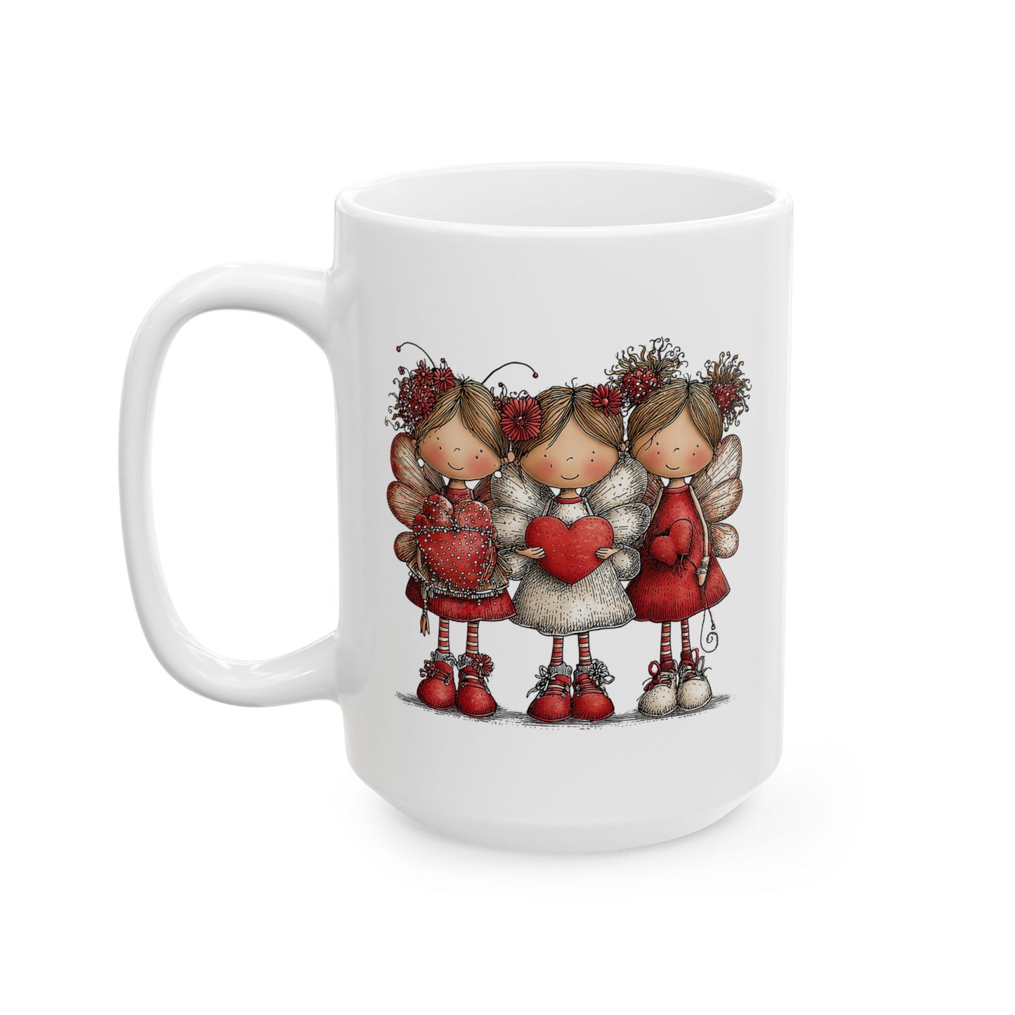 Angels of the Heart Ceramic Mug - Vibrant Colorful Coffee Cup (11oz & 15oz)