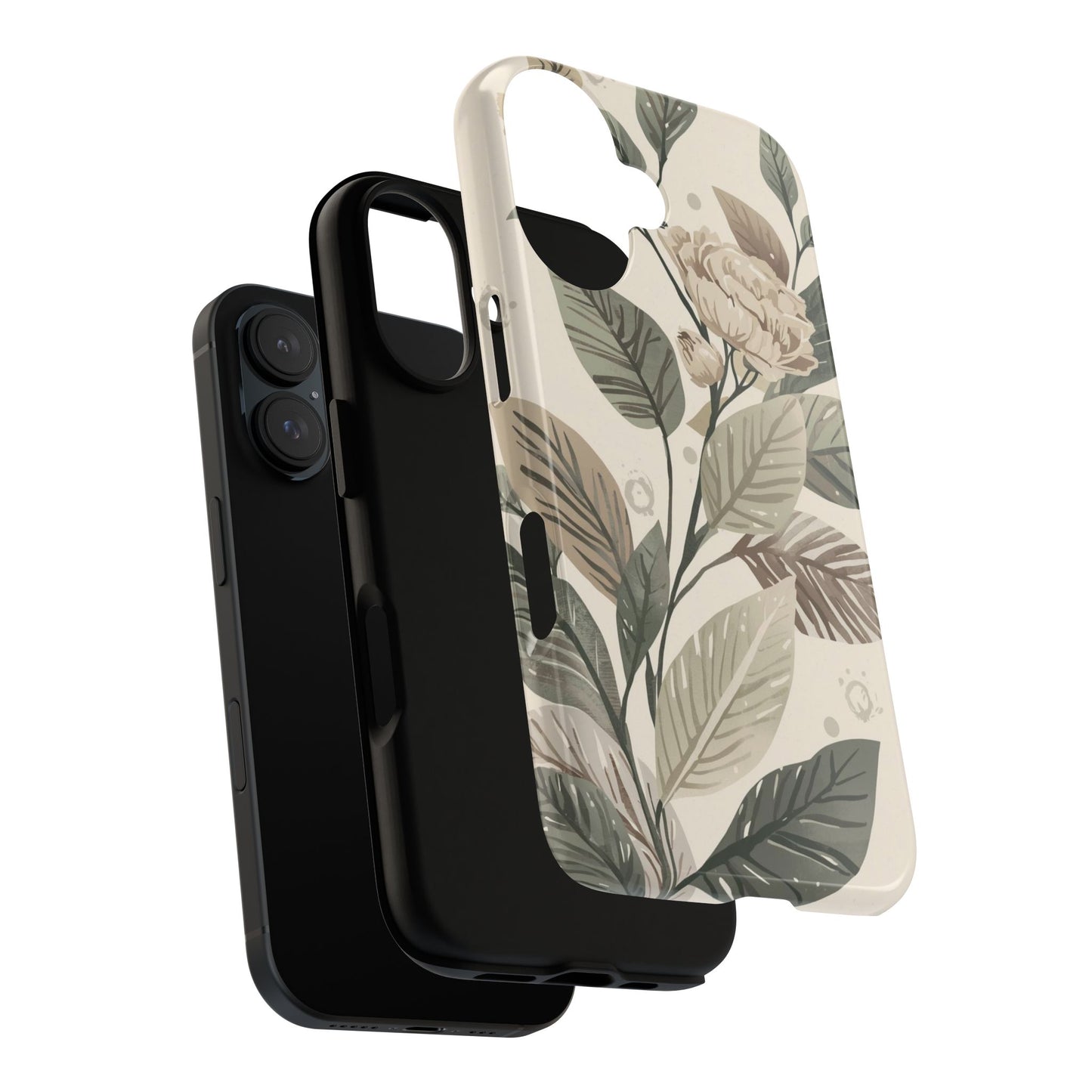 Muted Botanical Leaves Tough Protective iPhone Case