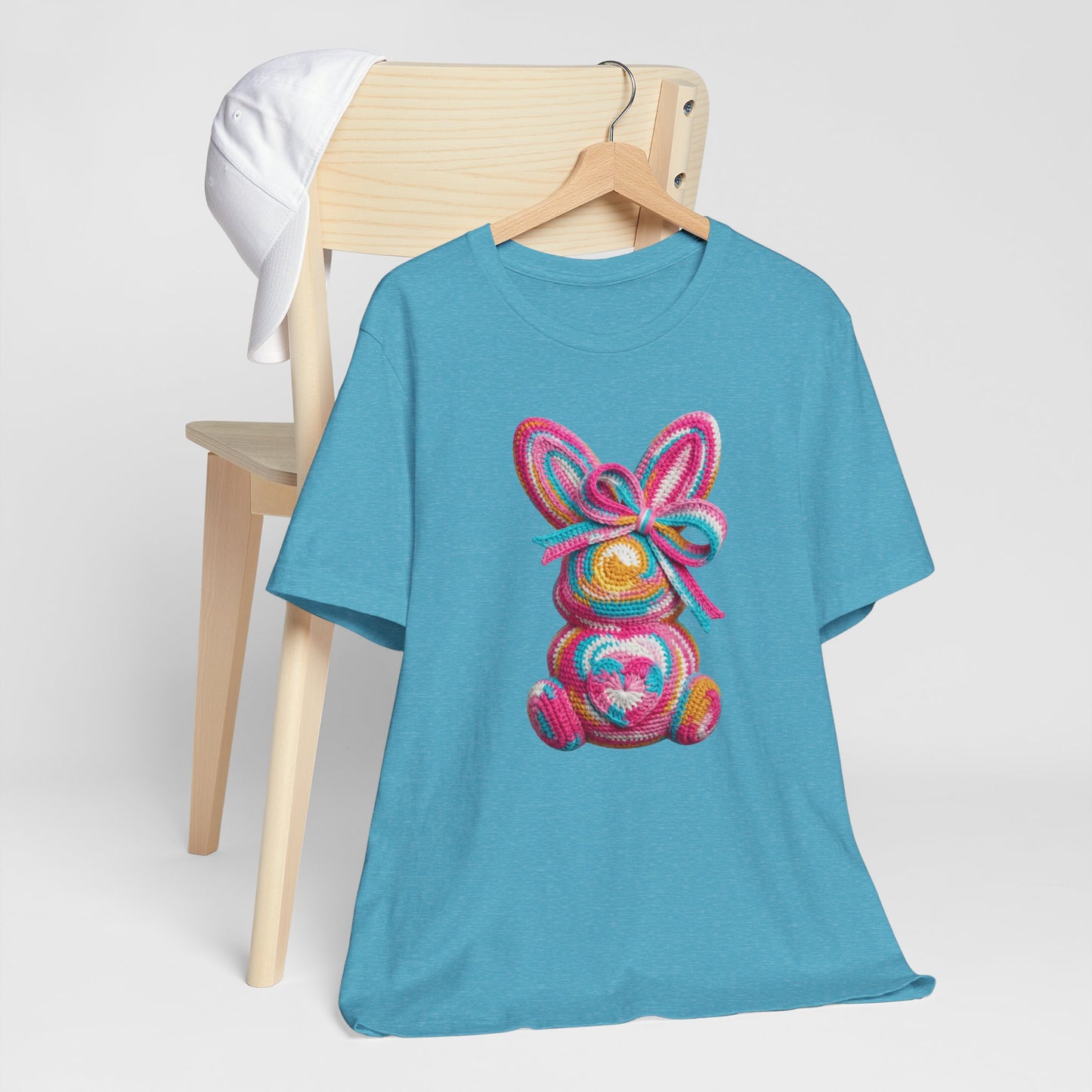 Crochet Easter Bunny with Heart Detail Spring Design T-shirt