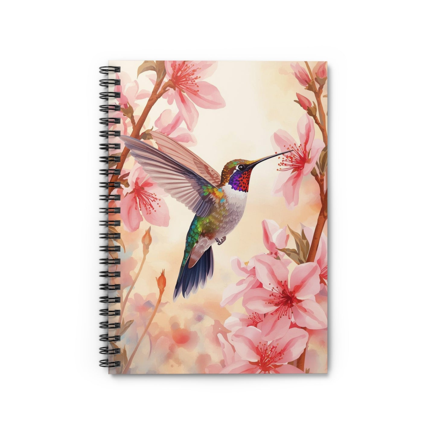 Hummingbird at Dawn Notebook – Peaceful Watercolor Garden Journal