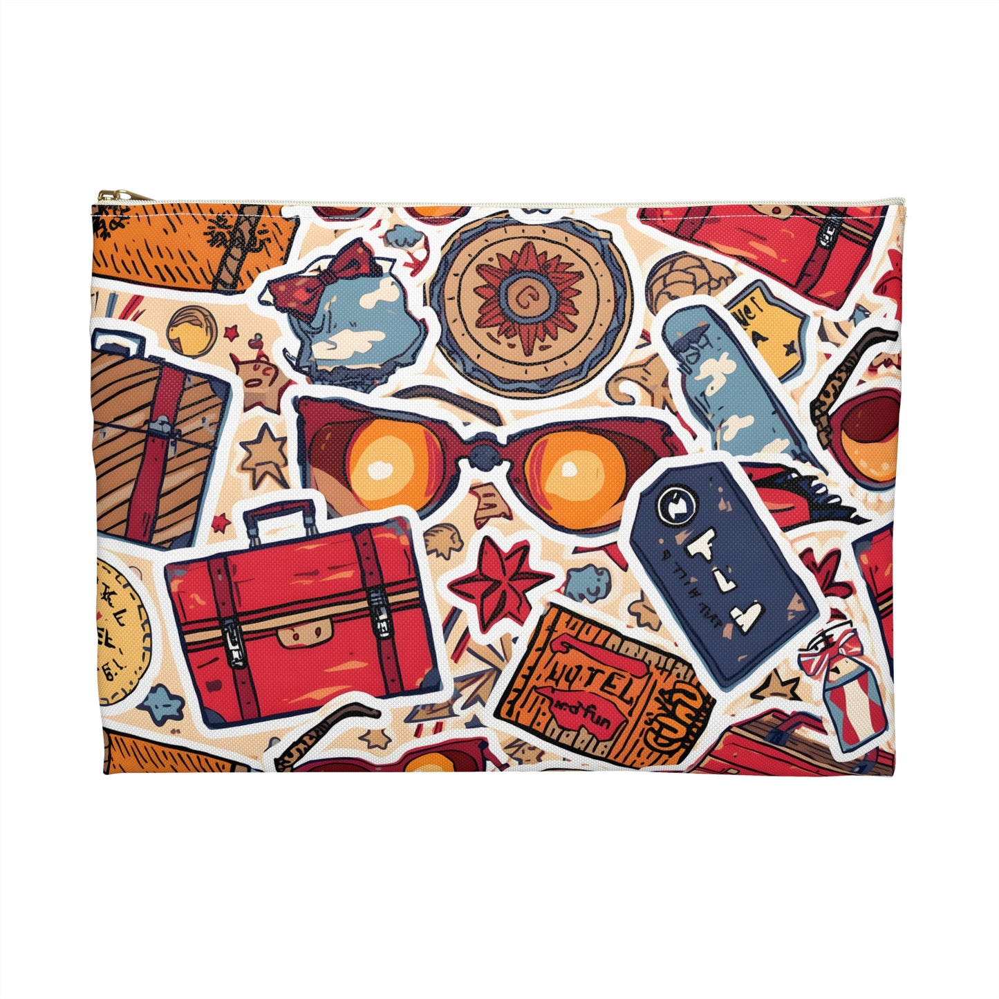 Vacation Stickers Collage Travel & Passport Pouch