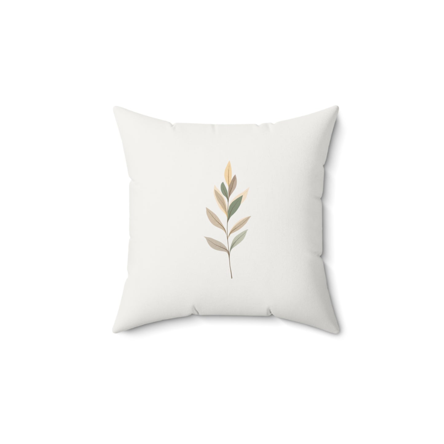 Minimalist Botanical Throw Pillow - Quiet Botanicals No. 9 — Neutral Watercolor Wildflowers Square Throw Pillow